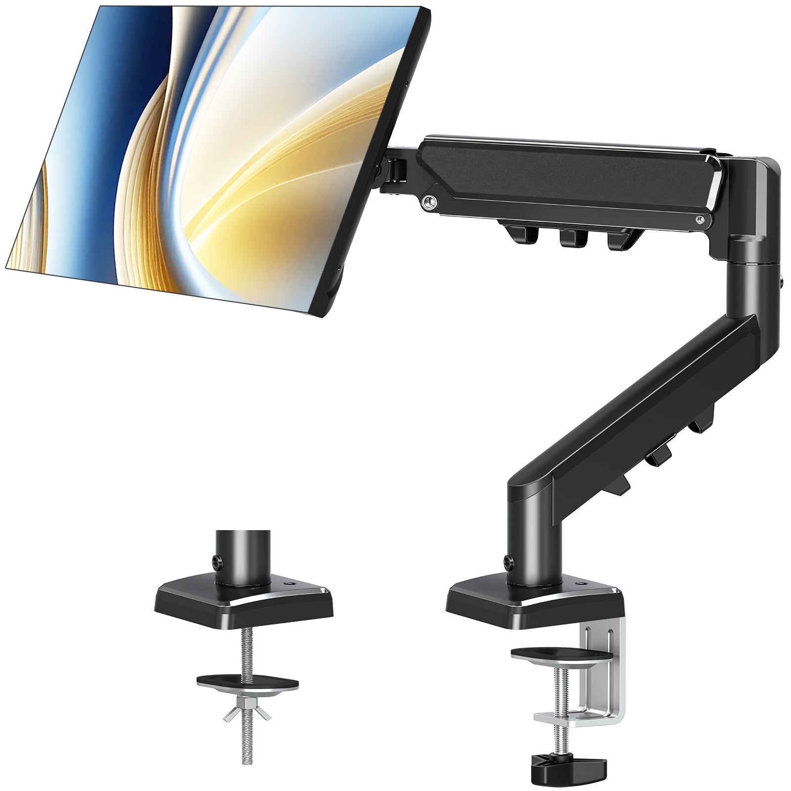 HOMOUNT Single Monitor Desk Mount for 13-32 Inch, 4.4-19.8lbs Screens, Adjustable Gas Spring Monitor Arm, Monitors Stand with Tilt, Swivel, Rotatable