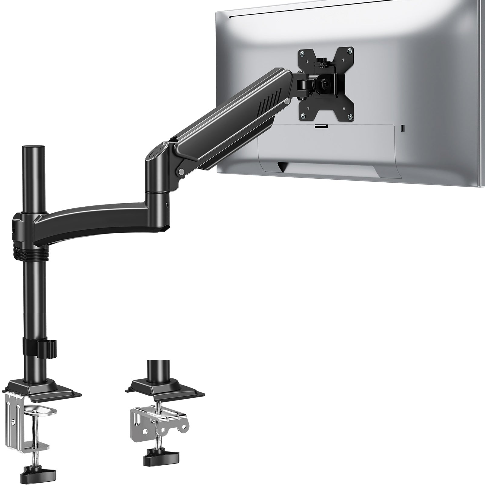 HOMOUNT Single Monitor Arm for 13-32inch,Full-Motion Monitor Mount,Height Adjustable Monitor Stand for Desk,with C-Clamp&Grommet Base,Holds Max 22lbs