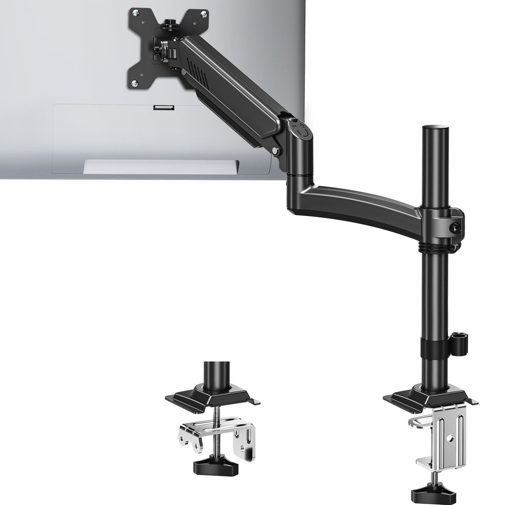 HOMOUNT Single Monitor Arm for 13-32inch,Full-Motion Monitor Mount,Height Adjustable Monitor Stand for Desk,with C-Clamp＆Grommet Base,Holds Max 22lbs