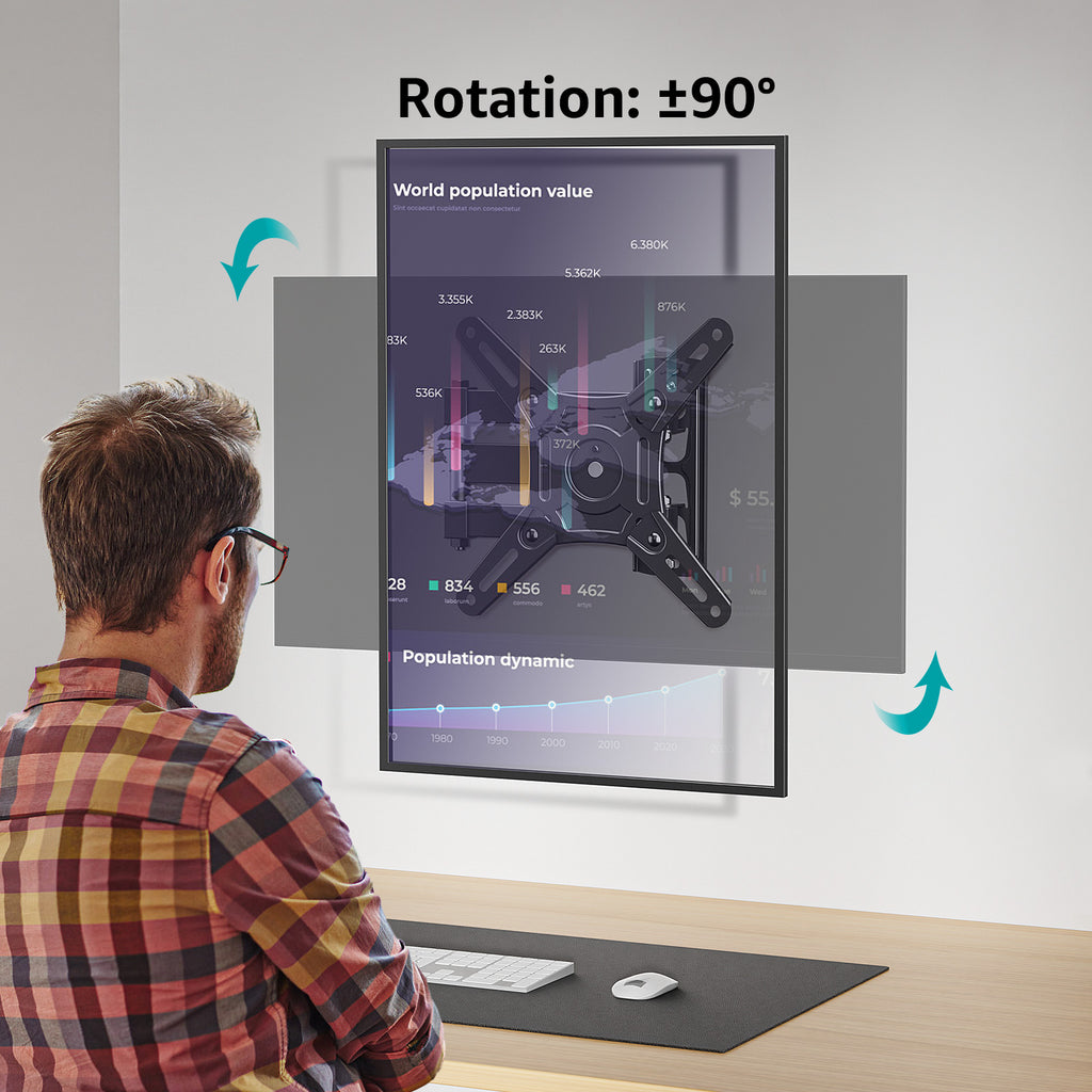 HOMOUNT UL Listed Full Motion TV Monitor Wall Mount for Most 14-42 Inch LED LCD Flat Screen TVs & Monitors, Swivel Tilt Extension Rotation TV Mount Bracket Max VESA 200x200mm, up to 33 lbs