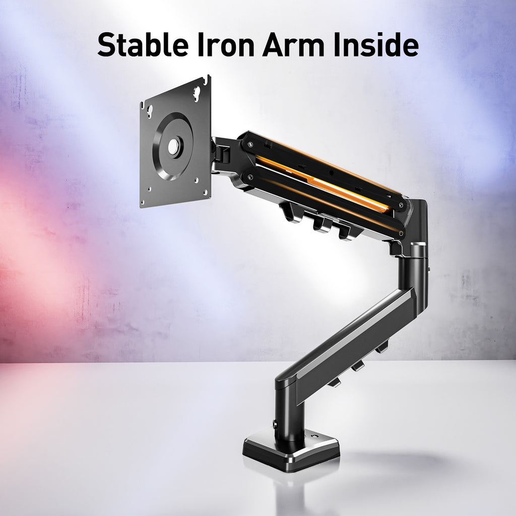 HOMOUNT Single Monitor Desk Mount for 13-32 Inch, 4.4-19.8lbs Screens, Adjustable Gas Spring Monitor Arm, Monitors Stand with Tilt, Swivel, Rotatable