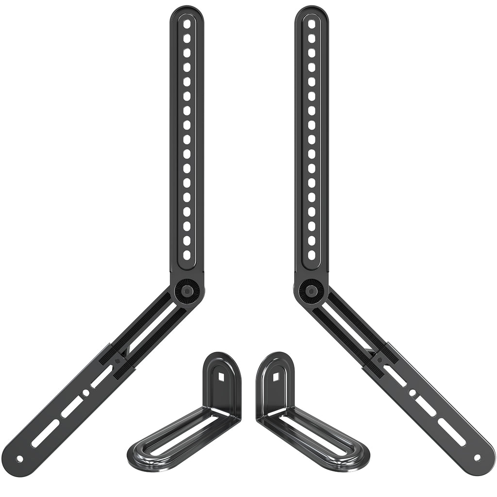 HOMOUNT Soundbar Mount, Sound Bar TV Bracket, for Mounting Above or Under TV, Fits Most Sound Bars Up to 15 Lbs, Tool-Free Knob Adjustable, with Extension Arms and L-Brackets