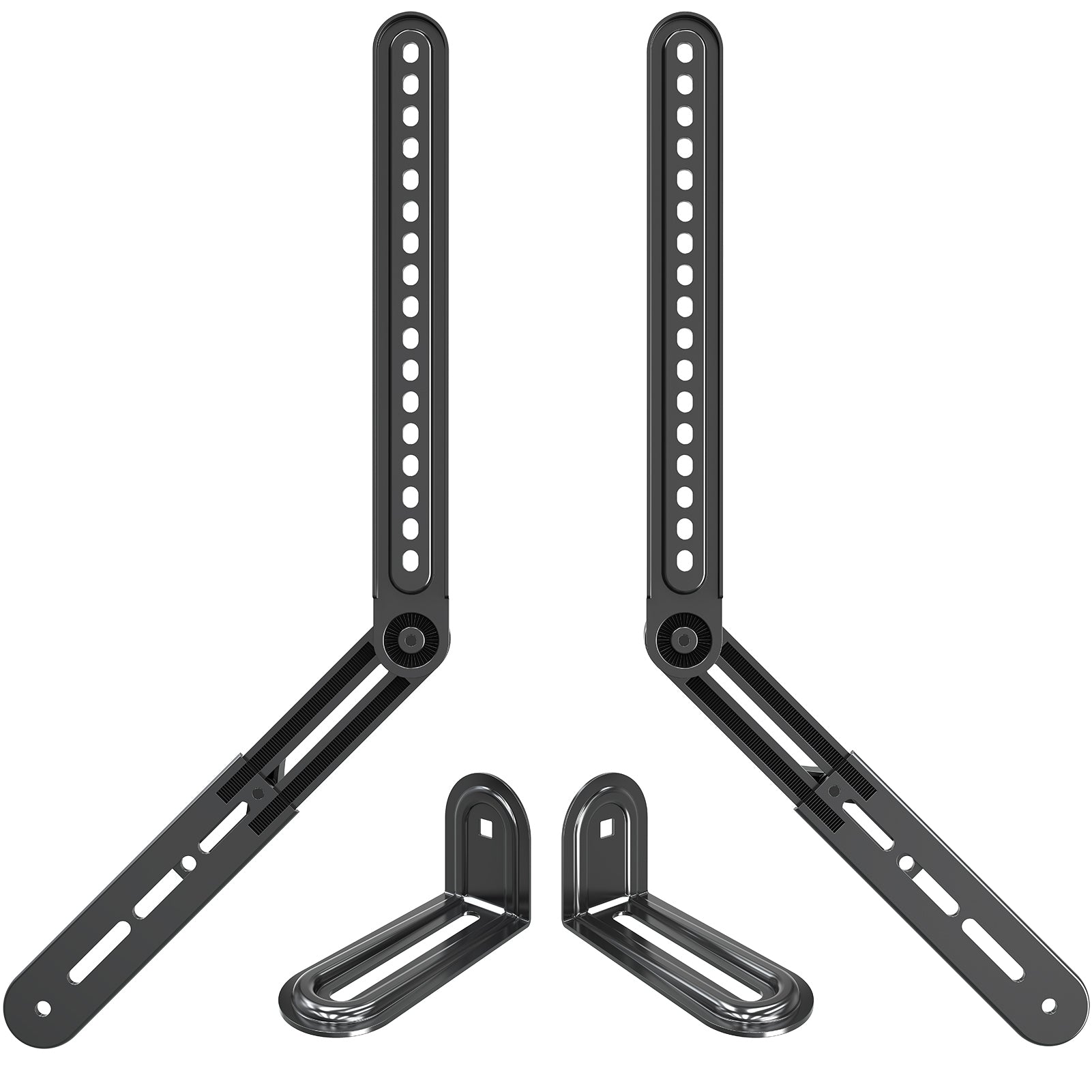 HOMOUNT Soundbar Mount, Sound Bar TV Bracket, for Mounting Above or Under TV, Fits Most Sound Bars Up to 15 Lbs, Tool-Free Knob Adjustable, with Extension Arms and L-Brackets