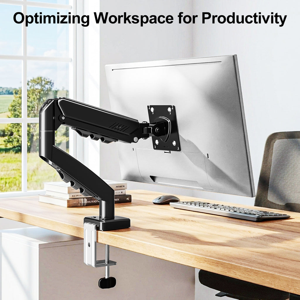 HOMOUNT Single Monitor Desk Mount for 13-32 Inch, 4.4-19.8lbs Screens, Adjustable Gas Spring Monitor Arm, Monitors Stand with Tilt, Swivel, Rotatable