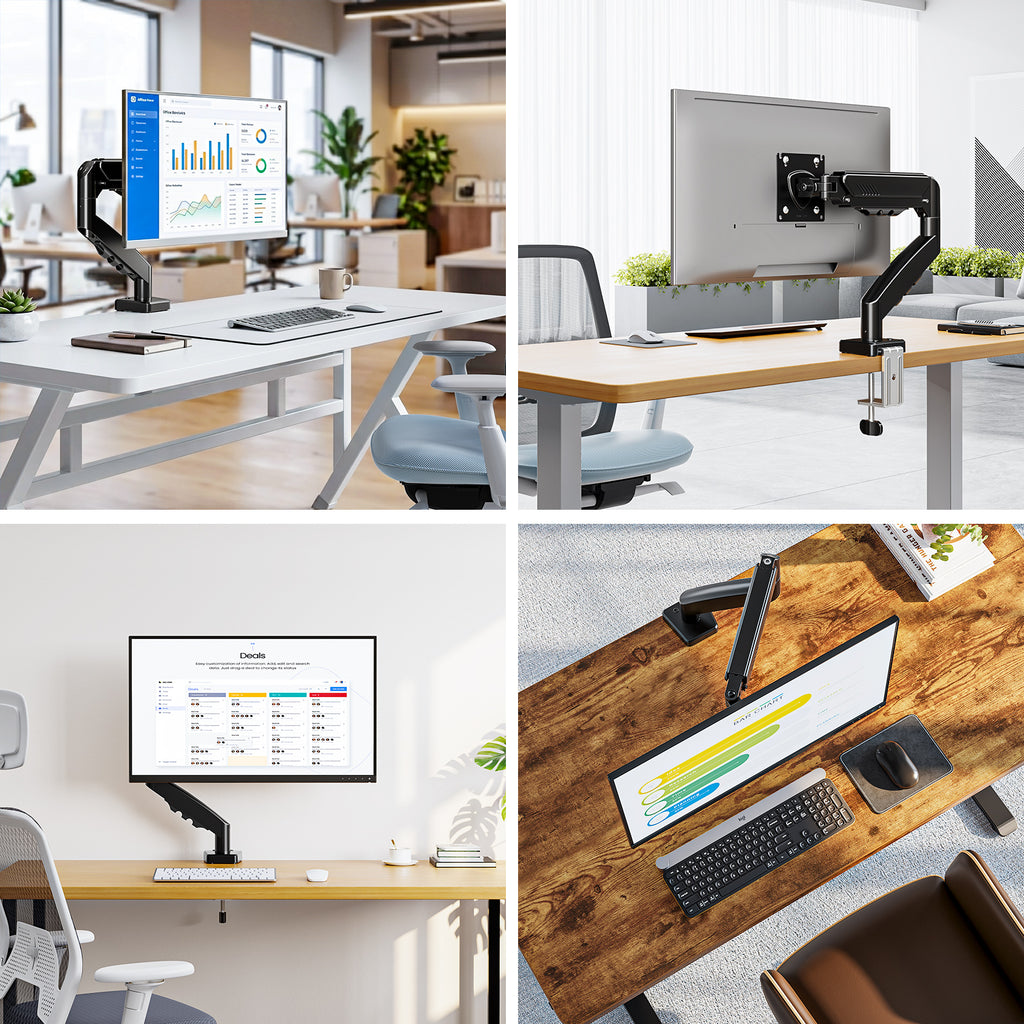 HOMOUNT Single Monitor Desk Mount for 13-32 Inch, 4.4-19.8lbs Screens, Adjustable Gas Spring Monitor Arm, Monitors Stand with Tilt, Swivel, Rotatable