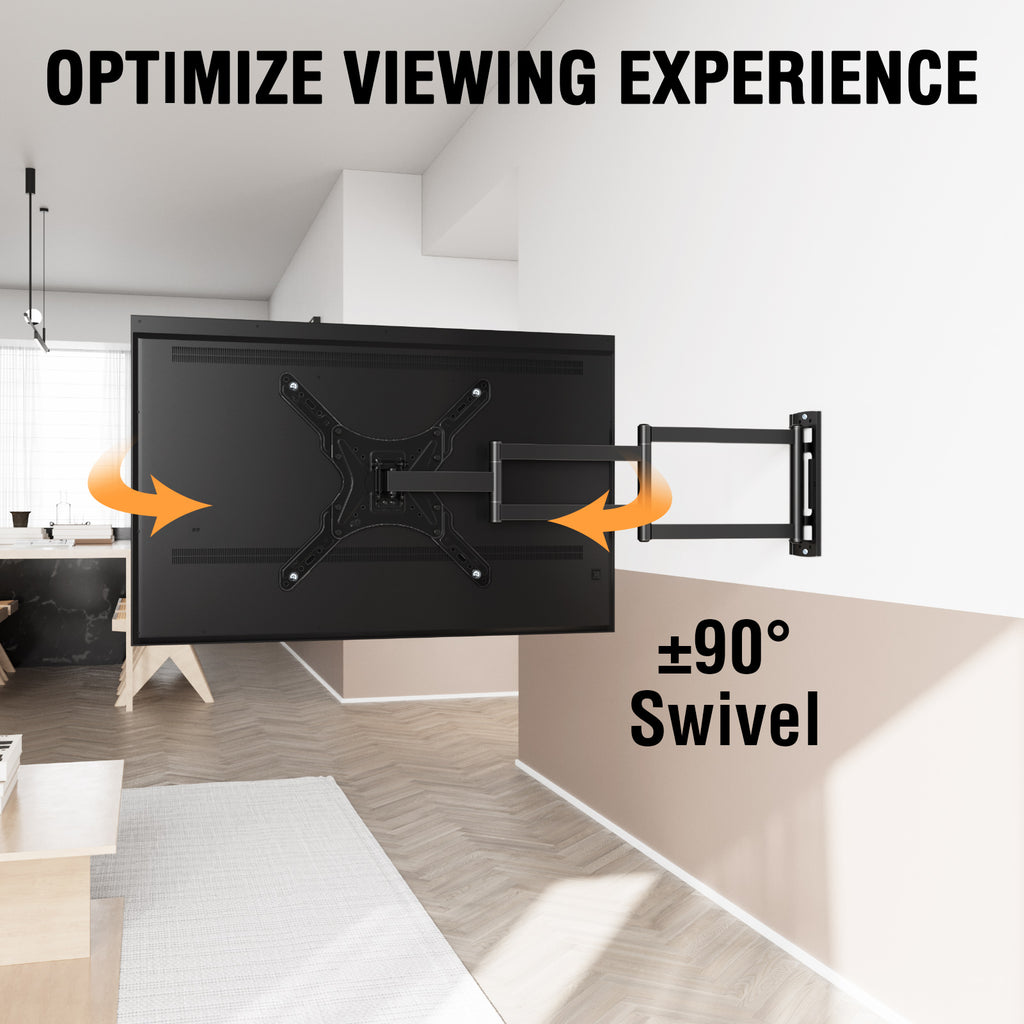 HOMOUNT 37.4 Inch Long Arm TV Wall Mount for 26-65 Inch TVs, TV Mount Swivel and Tilt, Full Motion Wall Mount TV Bracket, Max VESA 400x400mm, Holds up to 77 lbs