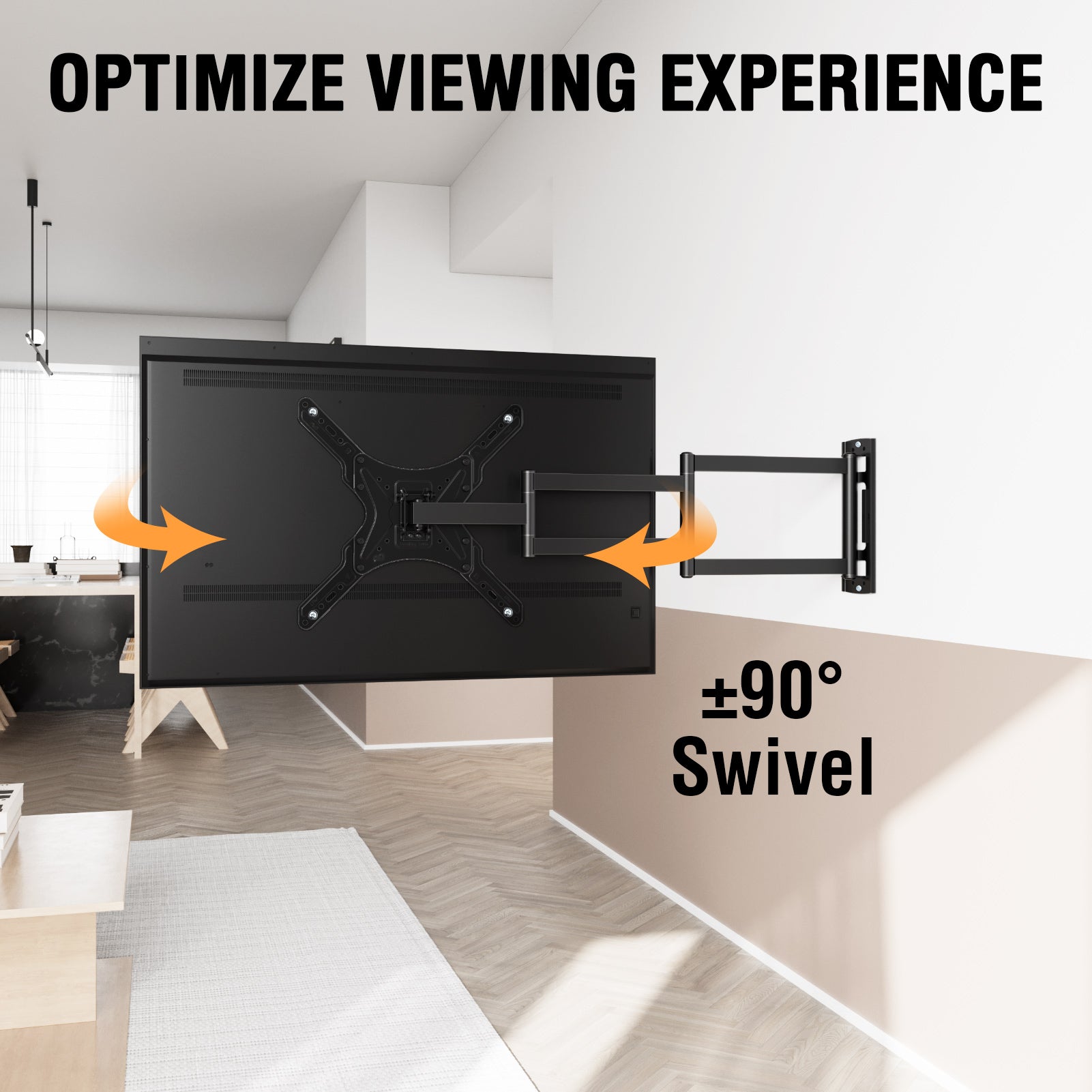 HOMOUNT 37.4 Inch Long Arm TV Wall Mount for 26-65 Inch TVs, TV Mount Swivel and Tilt, Full Motion Wall Mount TV Bracket, Max VESA 400x400mm, Holds up to 77 lbs