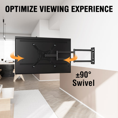 HOMOUNT 37.4 Inch Long Arm TV Wall Mount for 26-65 Inch TVs, TV Mount Swivel and Tilt, Full Motion Wall Mount TV Bracket, Max VESA 400x400mm, Holds up to 77 lbs