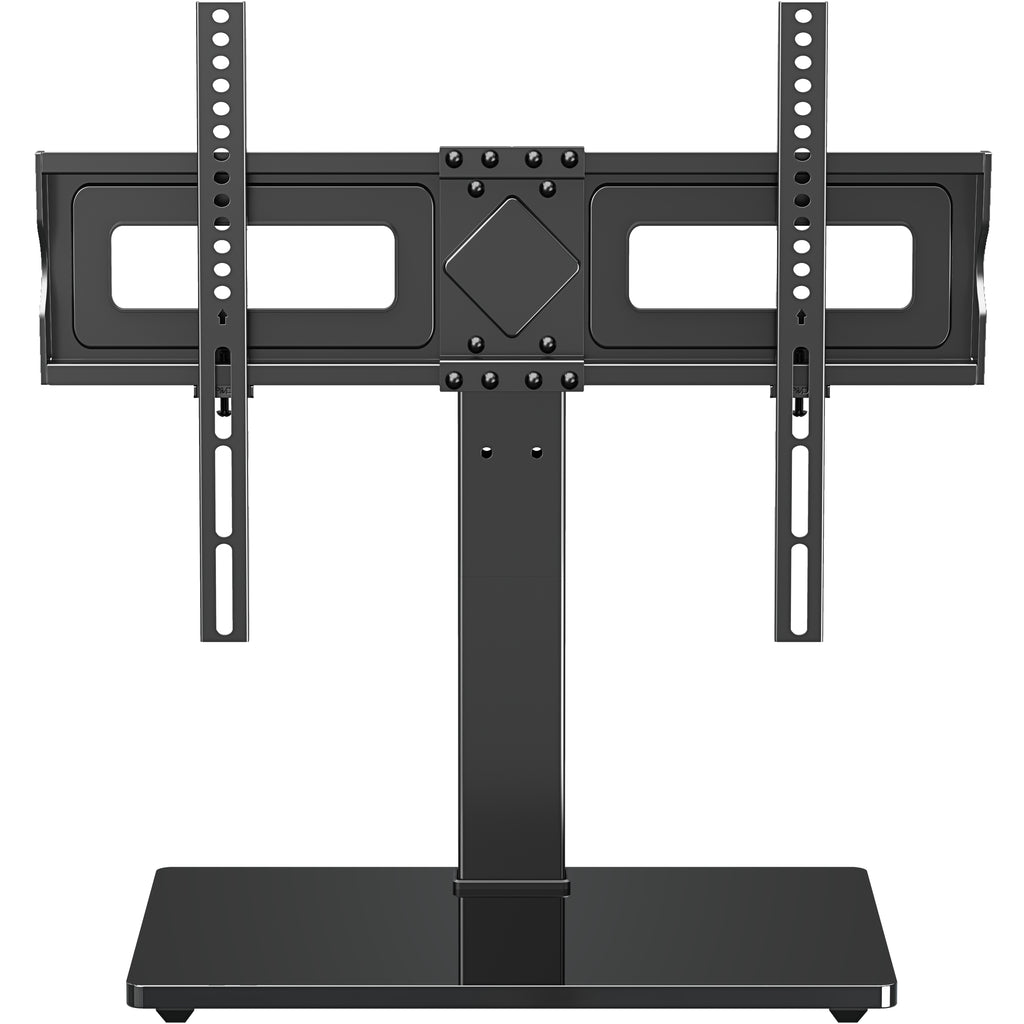 HOMOUNT Universal Table Top TV Stand for 37"-75" Flat Screen TVs, 9 Height Adjustable, Tilt, Swivel TV Base with Tempered Glass Base,TV Mount Hold up to 88lbs