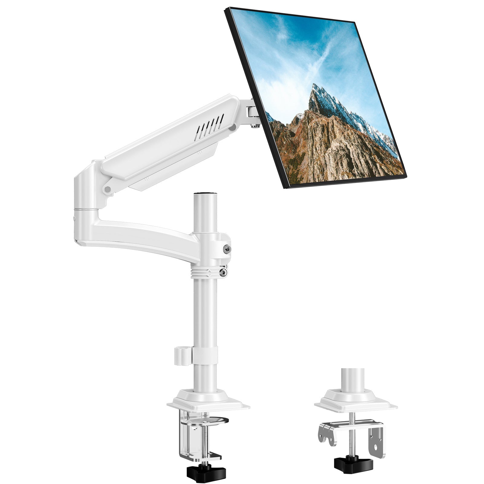 HOMOUNT Single Monitor Arm for 22-32inch, Full-Motion Monitor Mount, Height Adjustable Monitor Stand for Desk, Holds 4.4-22lbs, White