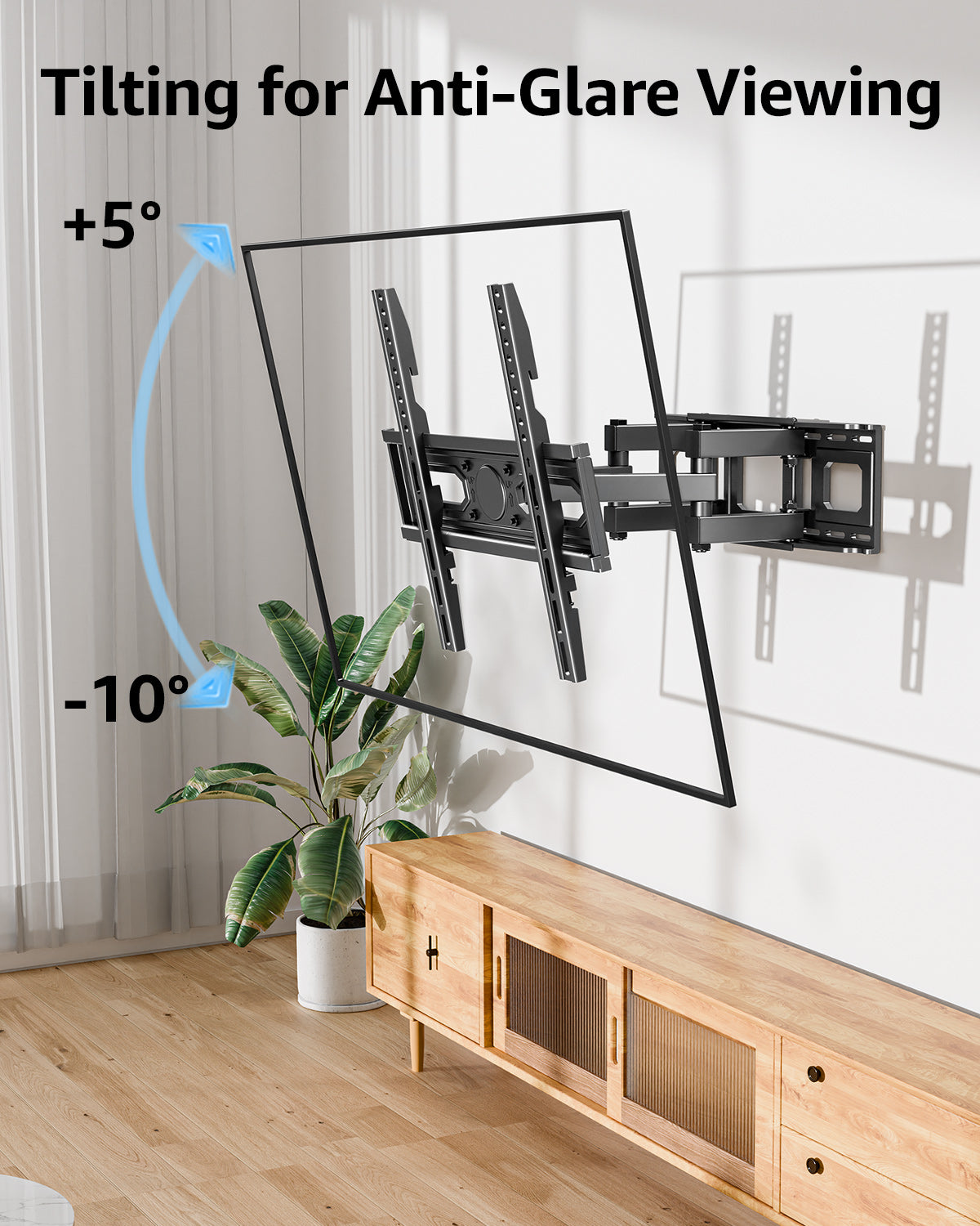 HOMOUNT Full Motion TV Wall Mount, TV Mount for Most 26-65 Inch Flat/Curved TVs, Wall Mount TVs Bracket with Dual Swivel Articulating Arm, Fit 8“ 12” 16" Wood Stud, Max VESA 400x400mm up to 88 LBS