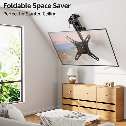 HOMOUNT Ceiling TV Mount for Most 14-40 Inch TVs, Height Adjustable Full Motion Hanging TV Wall Mount Bracket, Max VESA 200x200mm, up to 22 Lbs