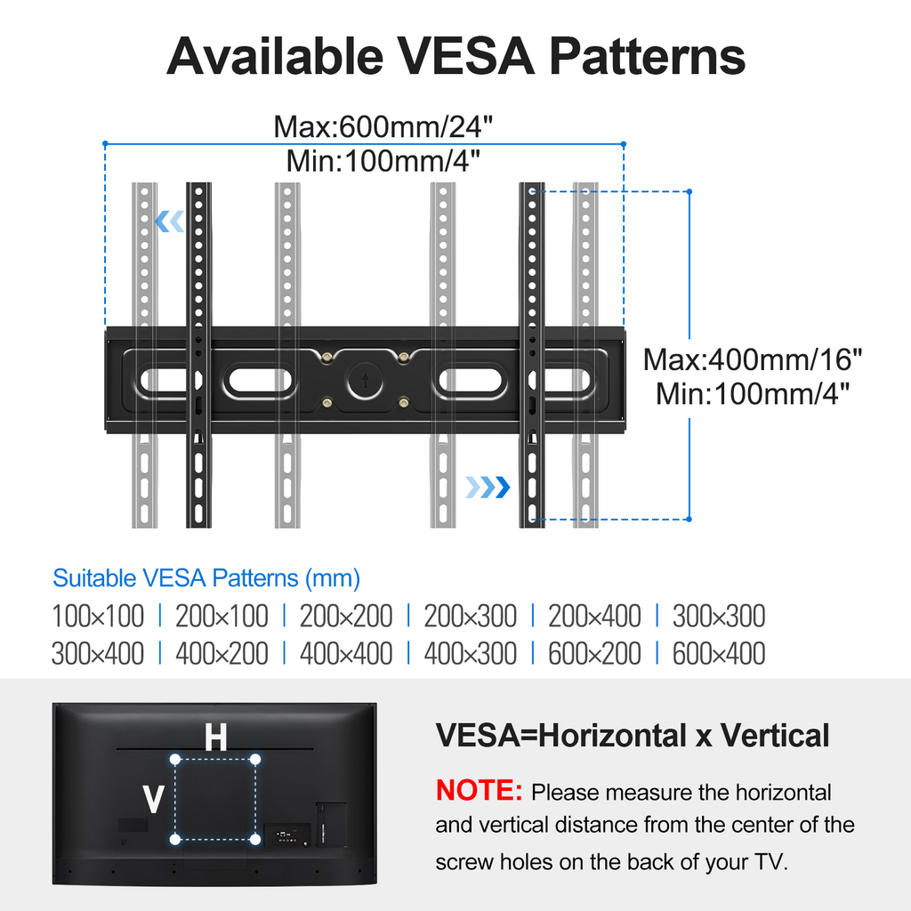 HOMOUNT Full Motion TV Wall Mount for 32-85 Inch TVs, Holds up to 99lbs, Wall Mount Bracket Max VESA 600x400mm, Fit 12" 16" Wood Stud