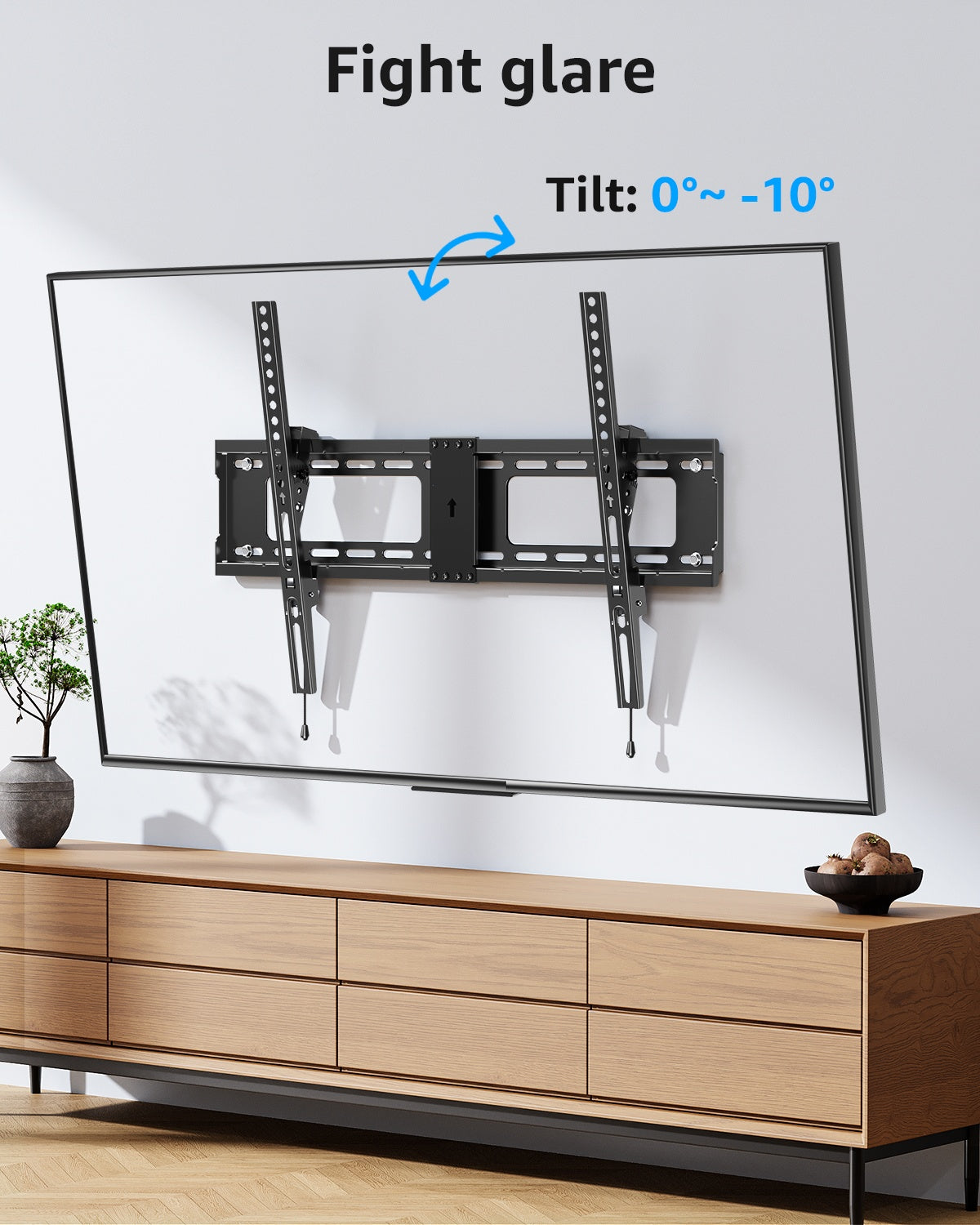 HOMOUNT TV Wall Mount for Most 37"-82" TVs, Tilting TV Mount Fits 16"-24”Wood Stud, Low Profile Flat TV Bracket, Max VESA 600x400mm, Hold up to132 lbs