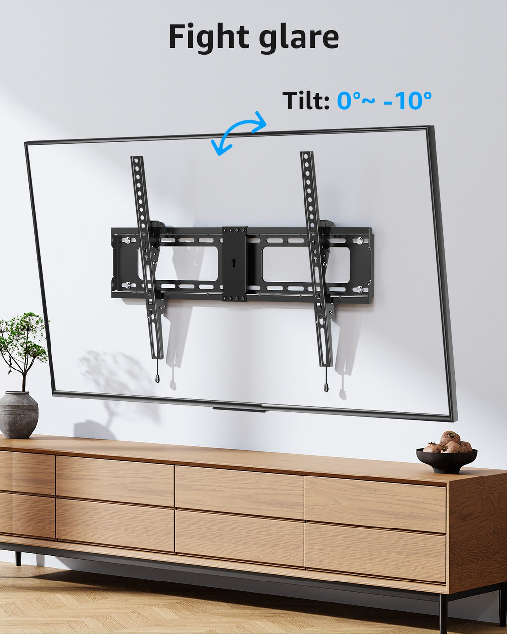 HOMOUNT TV Wall Mount for Most 37"-82" TVs, Tilting TV Mount Fits 16"-24”Wood Stud, Low Profile Flat TV Bracket, Max VESA 600x400mm, Hold up to132 lbs