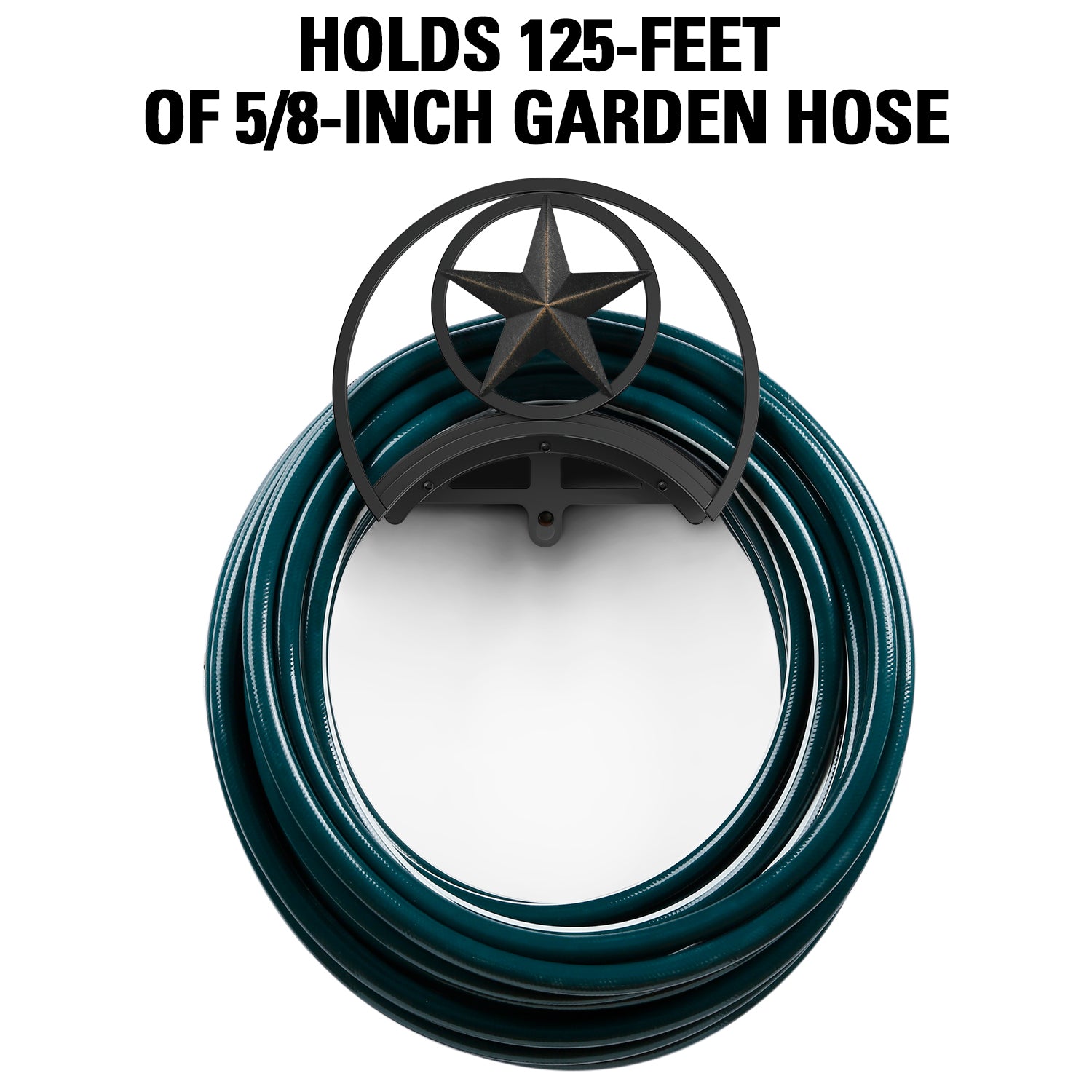 Outlandpro Garden Hose Holder 125Ft Wall-Mounted Hose Reel Decorative Star Durable Hose Hanger