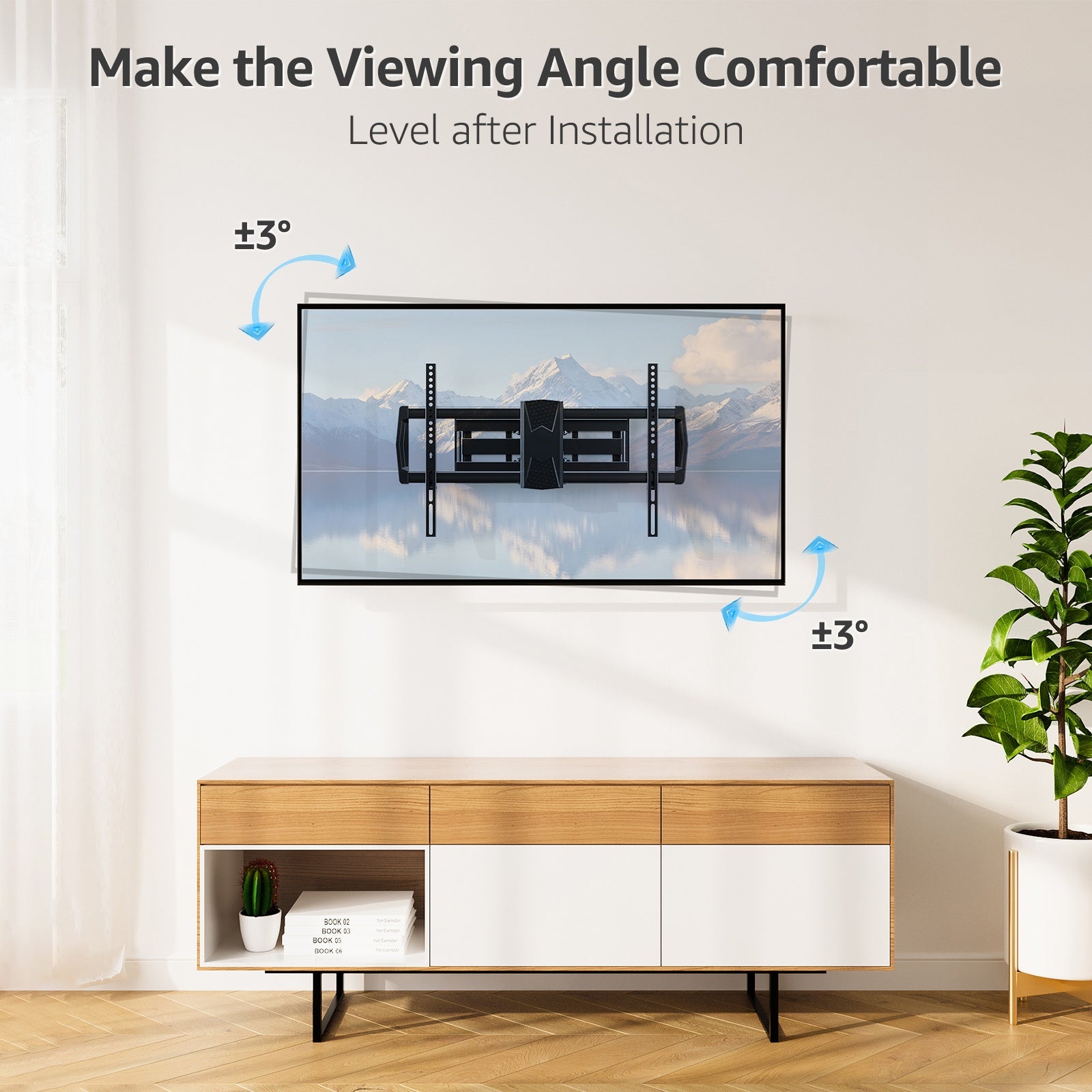 HOMOUNT Full Motion TV Wall Mount for Most 42-82 inch TVs, Wall Mount Bracket with Articulating Swivel and Tilt Fits 16" Stud, TV Mount Max VESA 600x400mm, Holds up to 100lbs