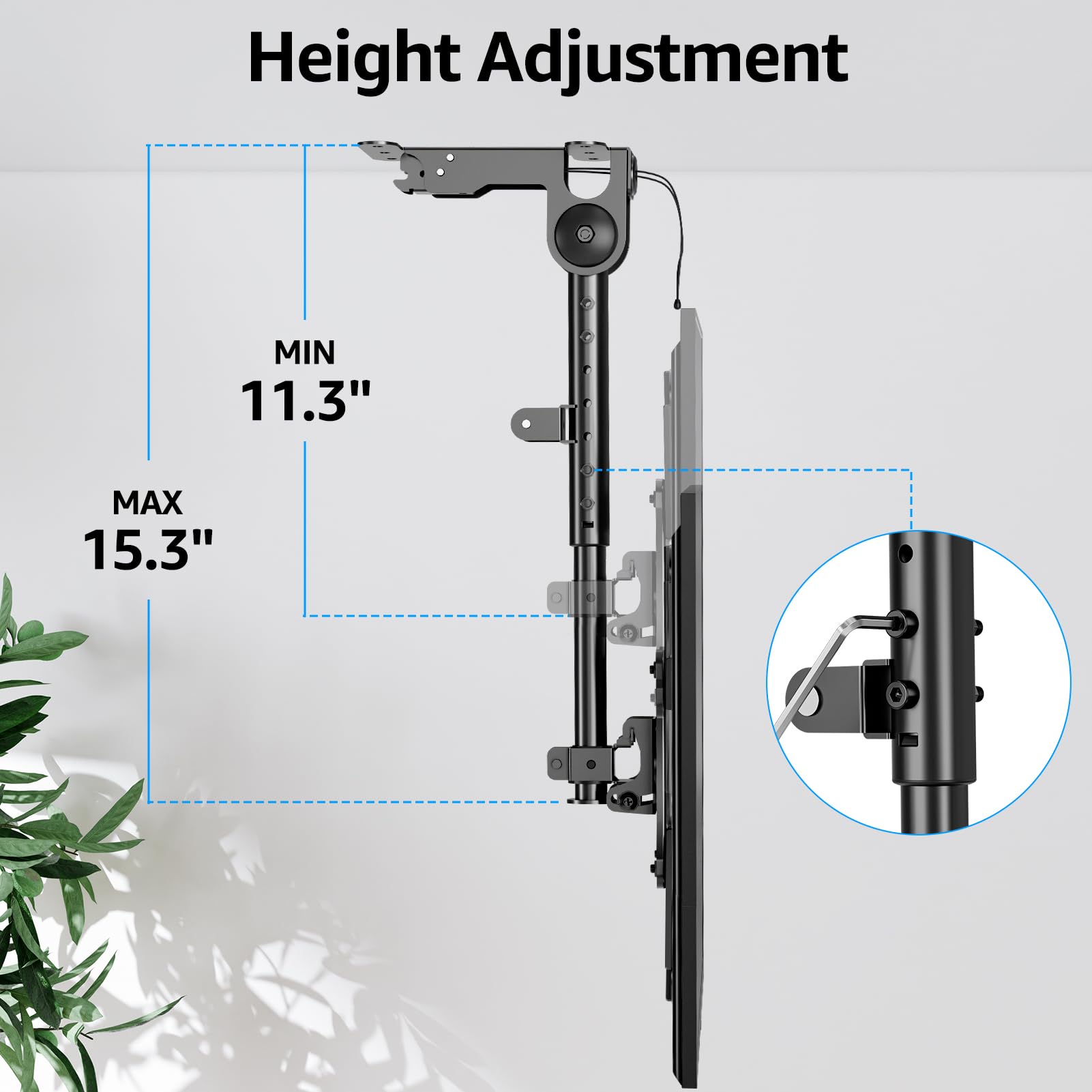 HOMOUNT Ceiling TV Mount for Most 14-40 Inch TVs, Height Adjustable Full Motion Hanging TV Wall Mount Bracket, Max VESA 200x200mm, up to 22 Lbs