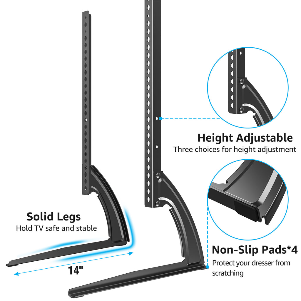 HOMOUNT Universal Table Top TV Stand for Most 27 to 55 inch TVs, Universal TV Leg Stand Holds up to 88 lbs, VESA up to 800x400mm
