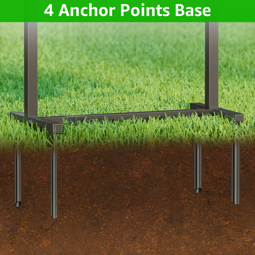 Outlandpro Bronze 150Ft Garden Hose Holder, Freestanding, Sturdy Metal with Storage Basket