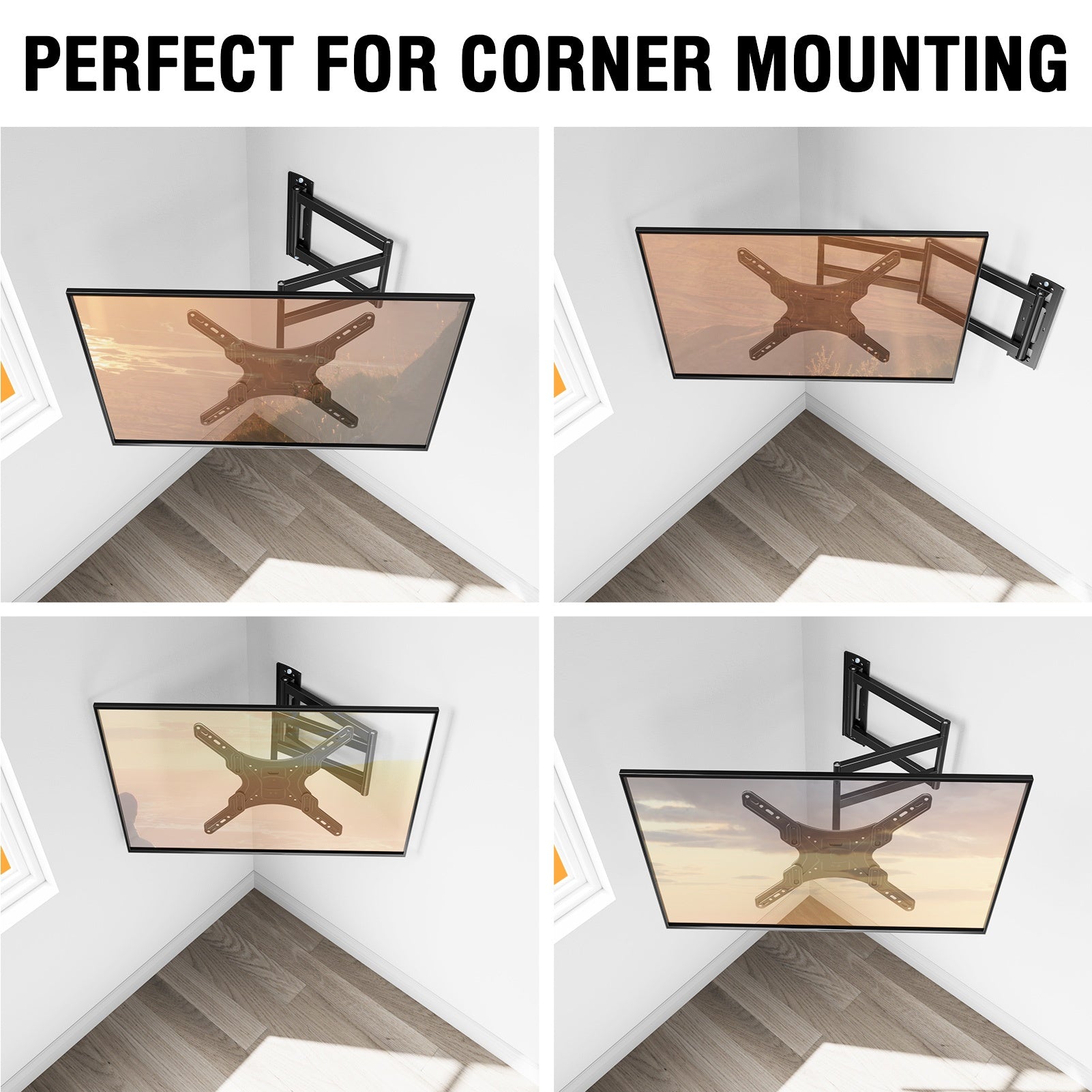 HOMOUNT 37.4 Inch Long Arm TV Wall Mount for 26-65 Inch TVs, TV Mount Swivel and Tilt, Full Motion Wall Mount TV Bracket, Max VESA 400x400mm, Holds up to 77 lbs