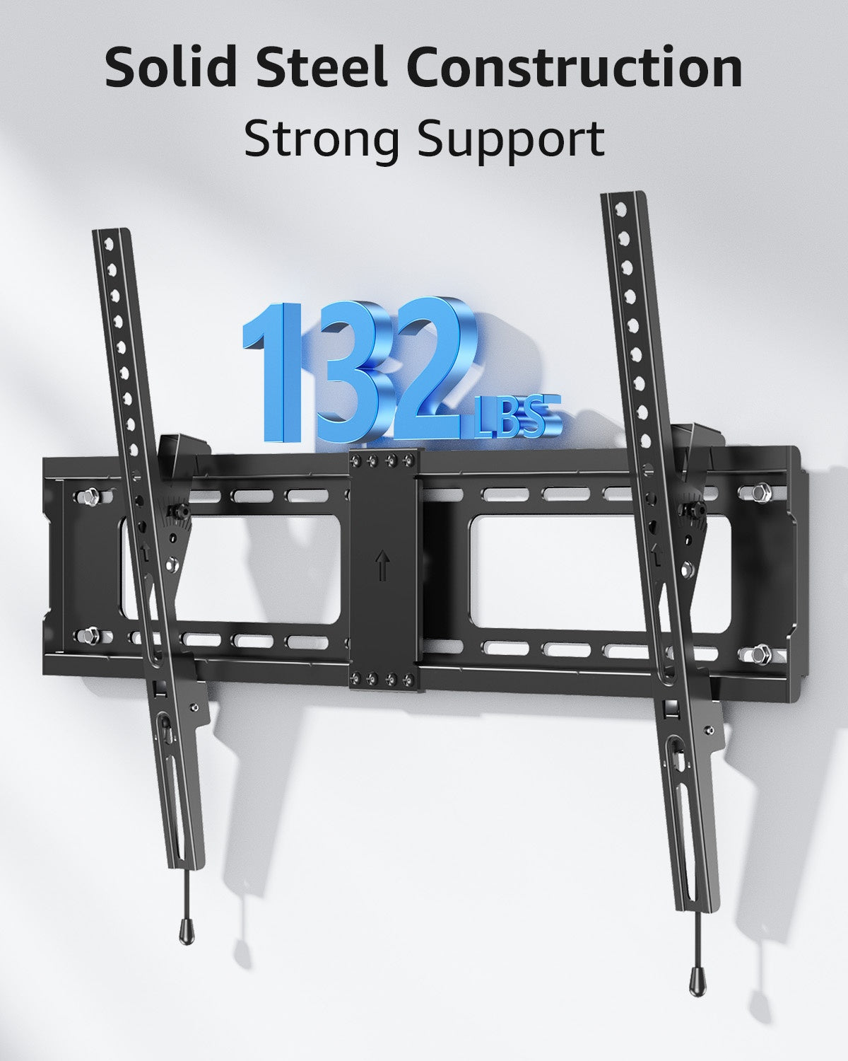 HOMOUNT TV Wall Mount for Most 37"-82" TVs, Tilting TV Mount Fits 16"-24”Wood Stud, Low Profile Flat TV Bracket, Max VESA 600x400mm, Hold up to132 lbs
