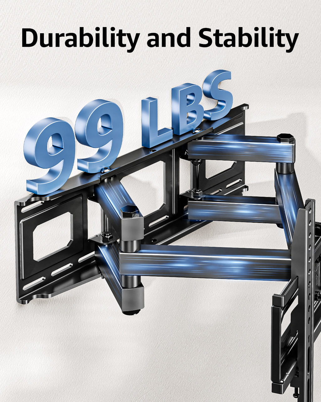 HOMOUNT Full Motion TV Wall Mount, TV Mount for Most 26-65 Inch Flat/Curved TVs, Wall Mount TVs Bracket with Dual Swivel Articulating Arm, Fit 8“ 12” 16" Wood Stud, Max VESA 400x400mm up to 88 LBS