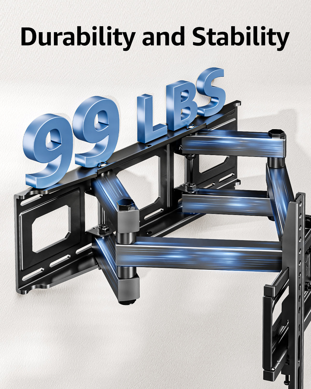 HOMOUNT Full Motion TV Wall Mount, TV Mount for Most 26-65 Inch Flat/Curved TVs, Wall Mount TVs Bracket with Dual Swivel Articulating Arm, Fit 8“ 12” 16" Wood Stud, Max VESA 400x400mm up to 88 LBS