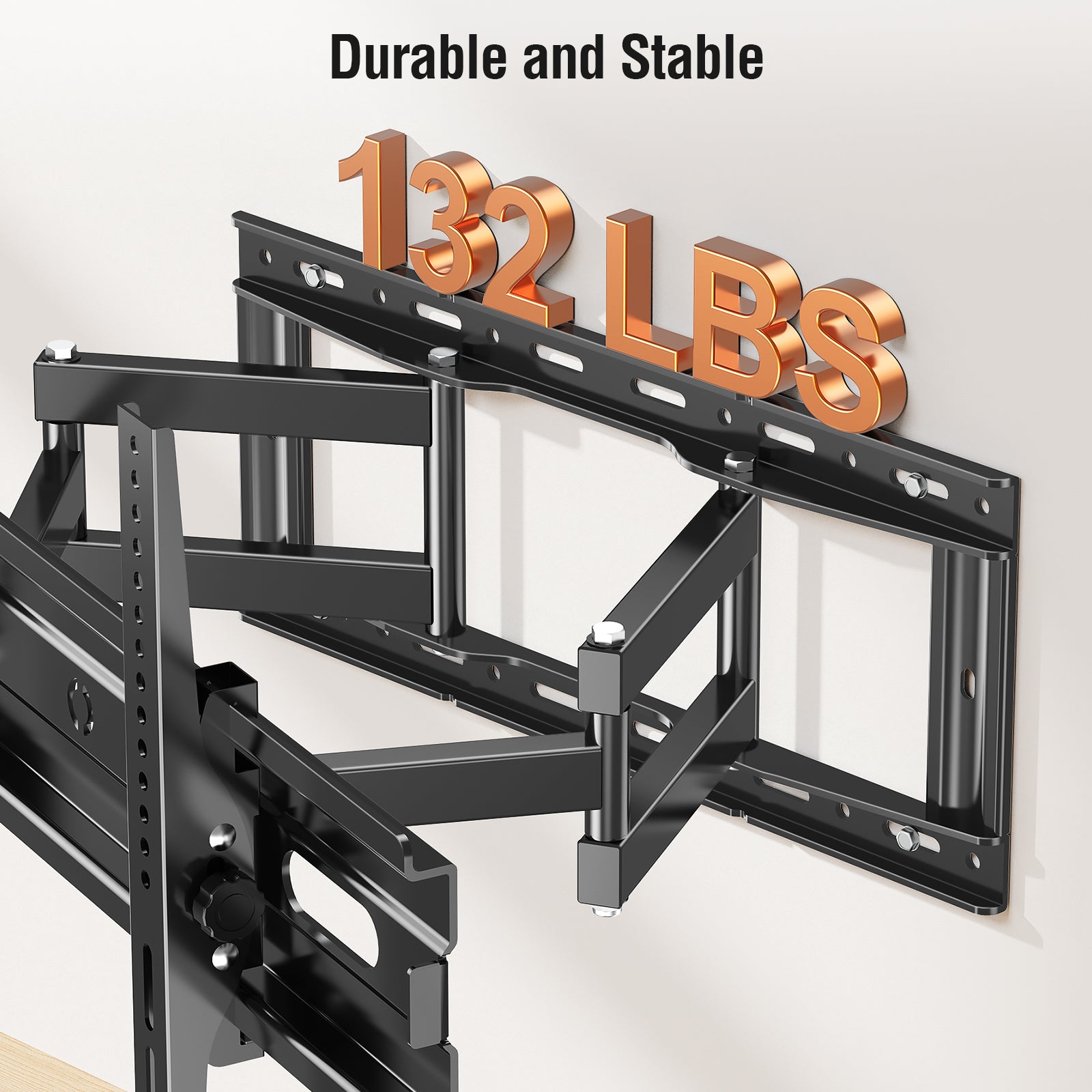 HOMOUNT Full Motion TV Wall Mount for Most 42-82 inch TVs, Wall Mount Bracket with Articulating Swivel and Tilt Fits 16" Stud, TV Mount Max VESA 600x400mm, Holds up to 100lbs