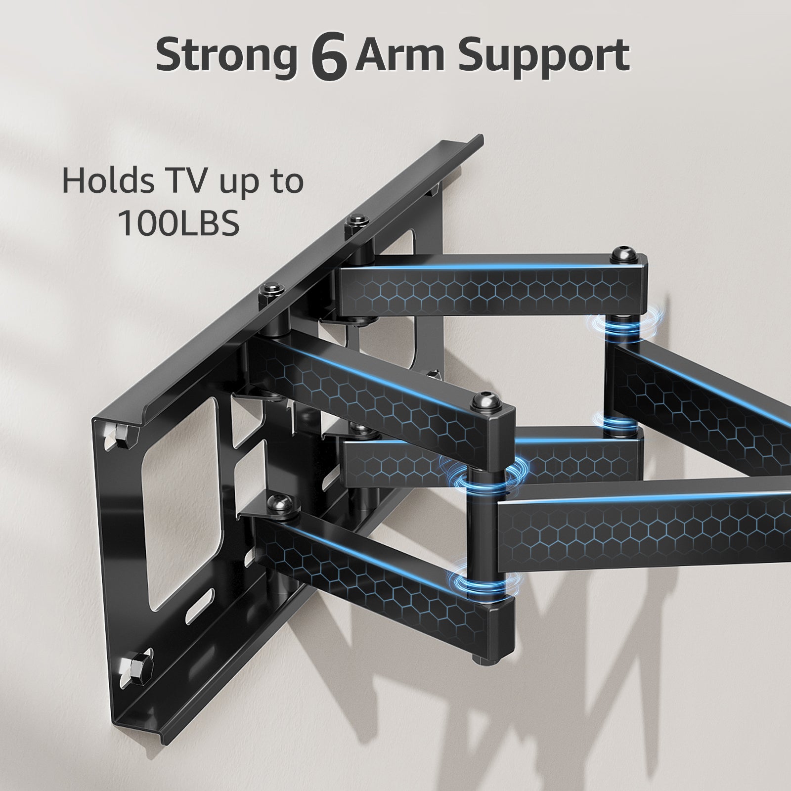 HOMOUNT Full Motion TV Wall Mount for Most 42-82 inch TVs, Wall Mount Bracket with Articulating Swivel and Tilt Fits 16" Stud, TV Mount Max VESA 600x400mm, Holds up to 100lbs