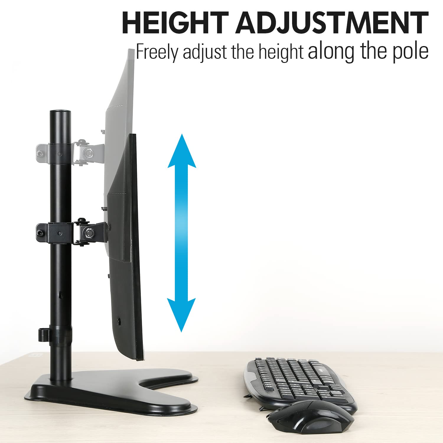 HOMOUNT Single Monitor Stands Fits 13'' to 32'' Computer Screen, Freestanding VESA Monitor Desk Mount, Max VESA 75x75 100x100, up to 17.6lbs