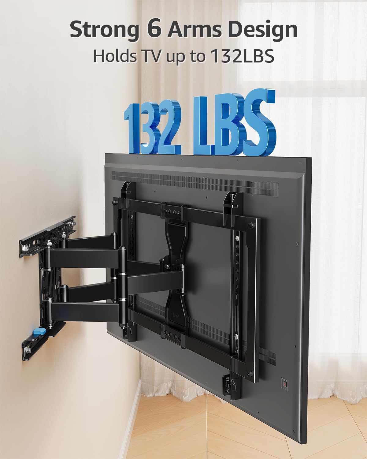 HOMOUNT Ultra Slim TV Mount for Most 37-90 inch TVs, Full Motion TV Wall Mount Swivel and Tilt, Wall Mount Bracket Max VESA 600x400mm, up to 132 lbs