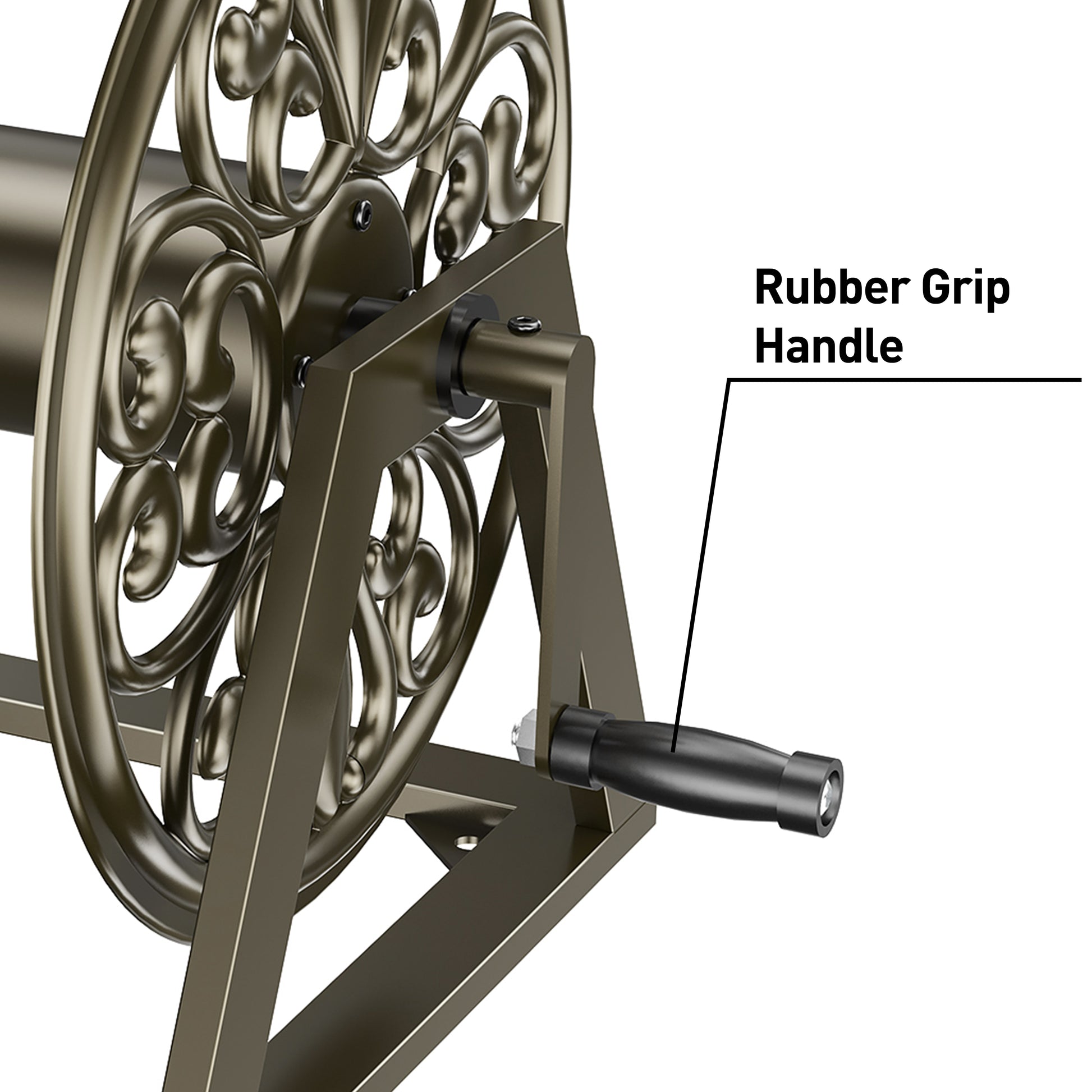 Outlandpro Garden Wall/Floor Mount Hose Reel, Decorative Hose Reel Holds 200-Feet of 5/8-Inch Hose