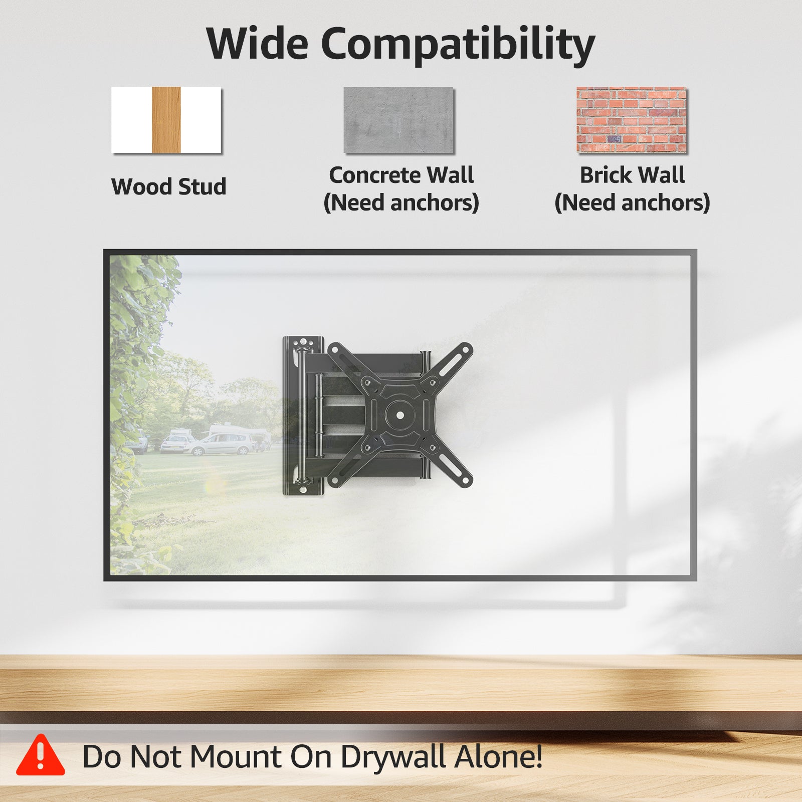 HOMOUNT Full Motion Long Arm TV Wall Mount for Most 14-42 inch TVs, Max VESA 200x200mm, up to 44 lbs, with 21.7 inch Swivel Extension Arm