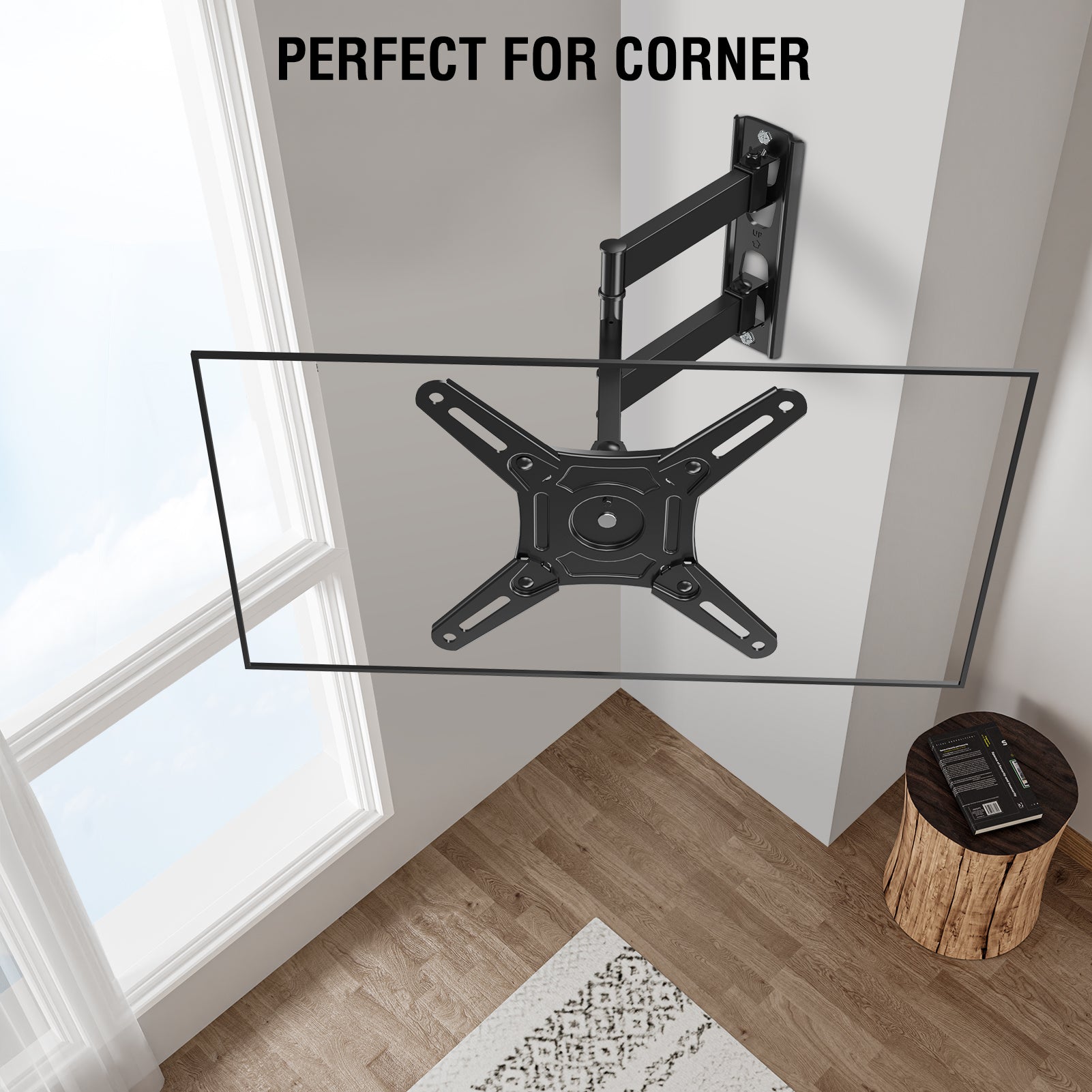 HOMOUNT UL Listed Full Motion TV Monitor Wall Mount for Most 14-42 Inch LED LCD Flat Screen TVs & Monitors, Swivel Tilt Extension Rotation TV Mount Bracket Max VESA 200x200mm, up to 33 lbs