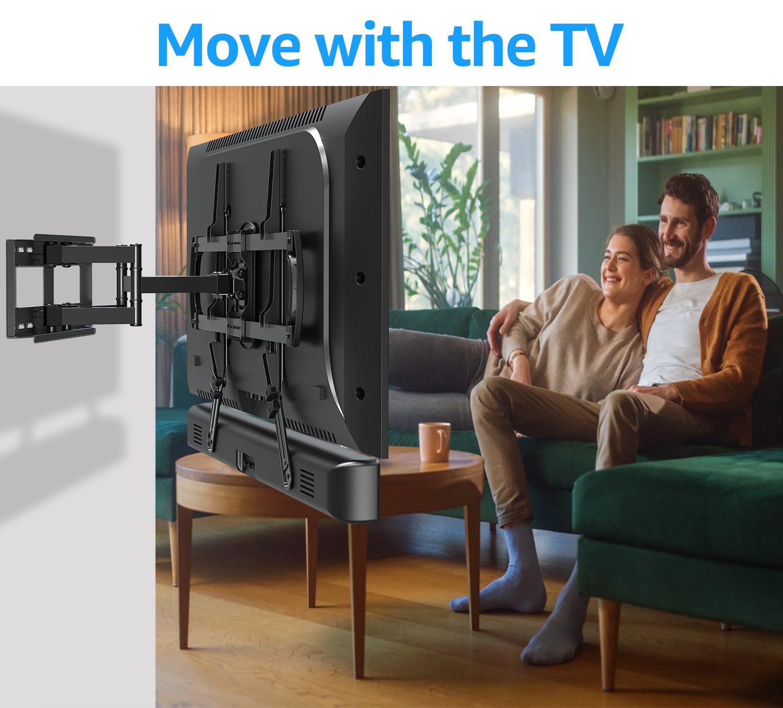 HOMOUNT Soundbar Mount, Sound Bar TV Bracket, for Mounting Above or Under TV, Fits Most Sound Bars Up to 15 Lbs, Tool-Free Knob Adjustable, with Extension Arms and L-Brackets