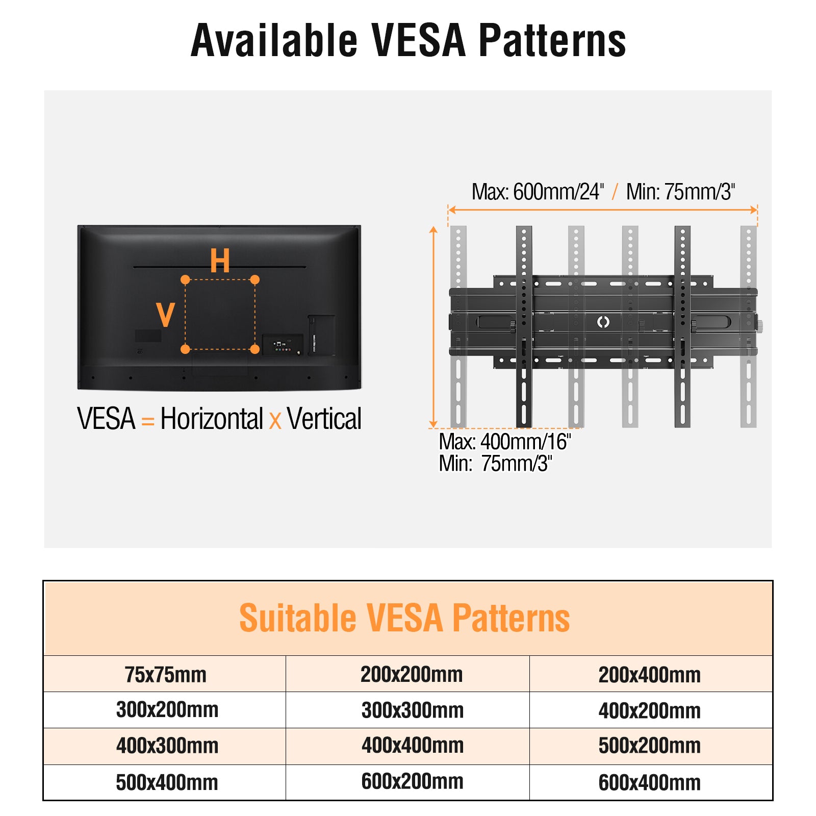 HOMOUNT Full Motion TV Wall Mount for Most 42-82 inch TVs, Wall Mount Bracket with Articulating Swivel and Tilt Fits 16" Stud, TV Mount Max VESA 600x400mm, Holds up to 100lbs