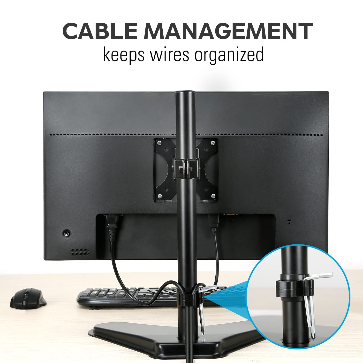 HOMOUNT Single Monitor Stands Fits 13'' to 32'' Computer Screen, Freestanding VESA Monitor Desk Mount, Max VESA 75x75 100x100, up to 17.6lbs