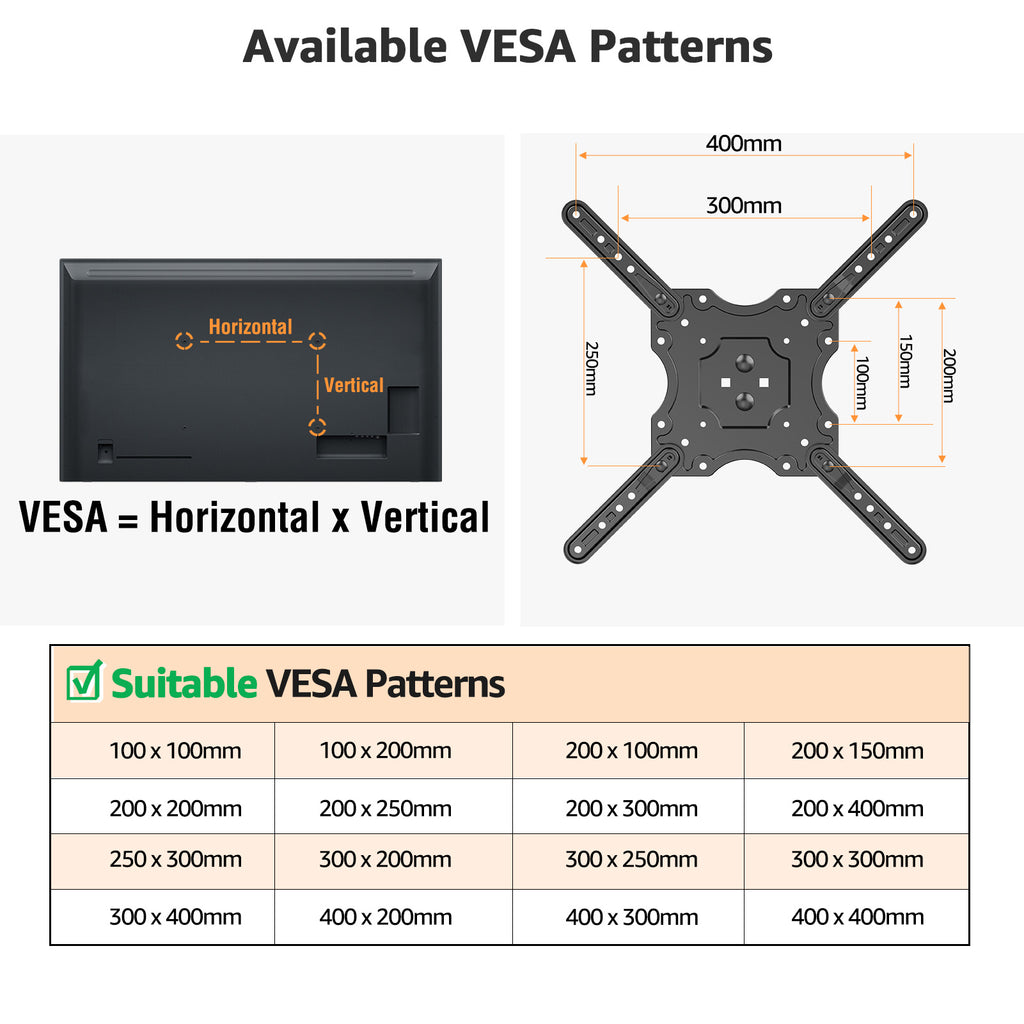 HOMOUNT Ceiling TV Mount for 26"-65" TVs, Full Motion 8 Height Adjustable TV Wall Mount Bracket, Swivel and Tilt, Max VESA 400x400mm, Holds up to 99 lbs