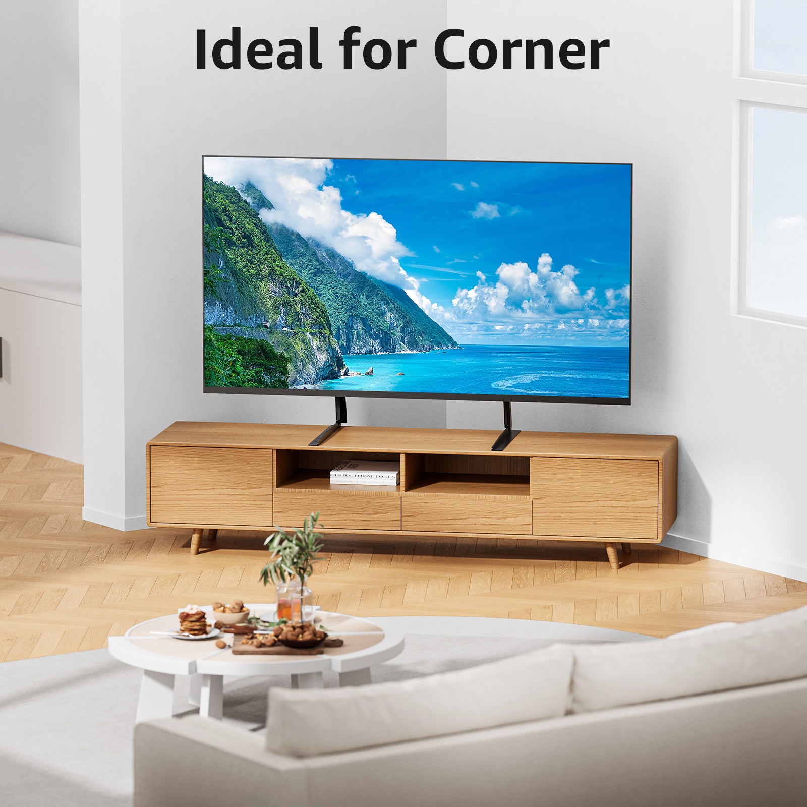 HOMOUNT Universal Table Top TV Stand for Most 27 to 55 inch TVs, Universal TV Leg Stand Holds up to 88 lbs, VESA up to 800x400mm