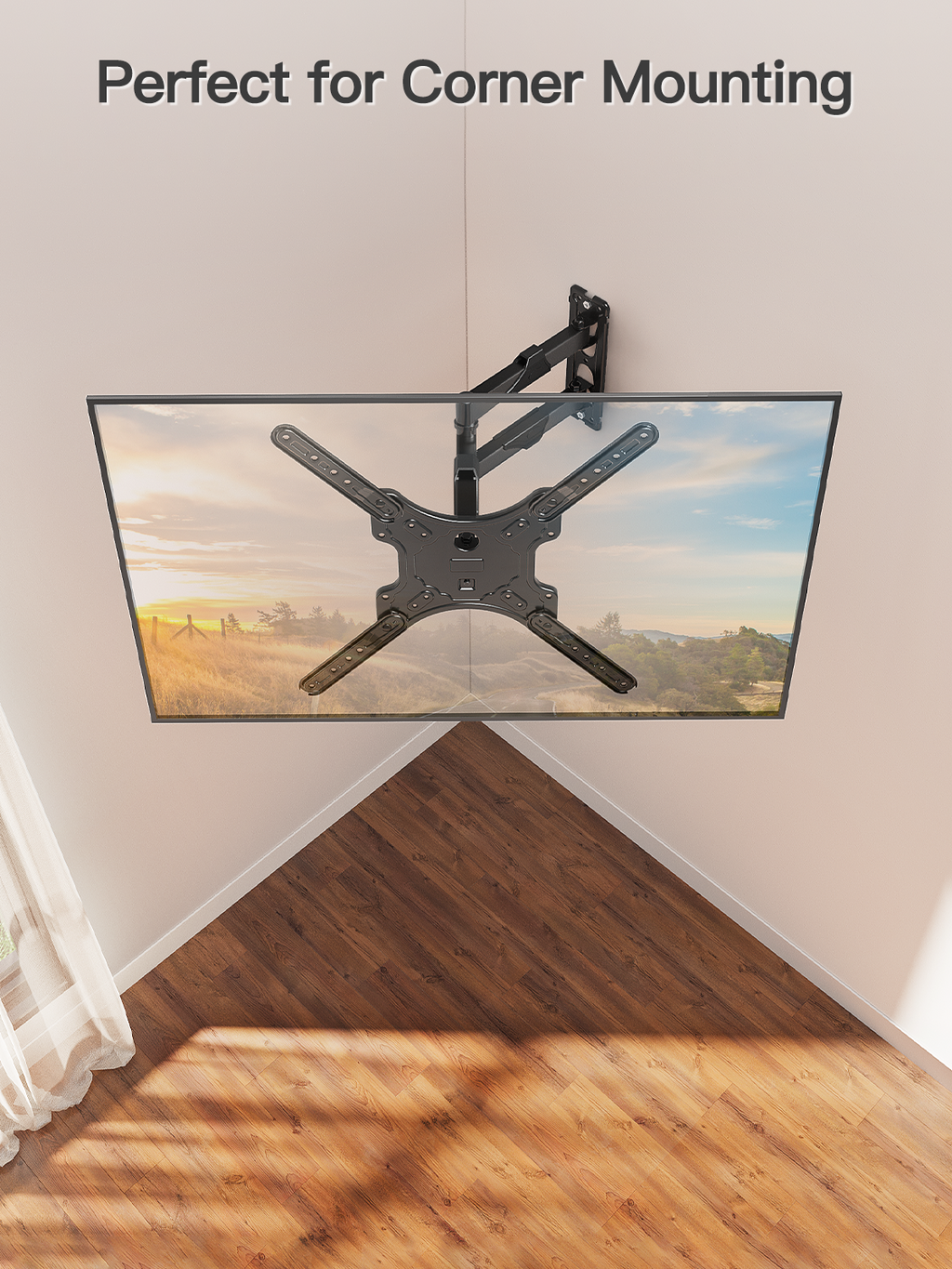 HOMOUNT TV Wall Mount for Most 26-60 Inch TVs, Swivel and Tilt Full Motion TV Mount with Single Stud, Wall Mount Bracket Max VESA 400x400mm, Holds up to 77 lbs