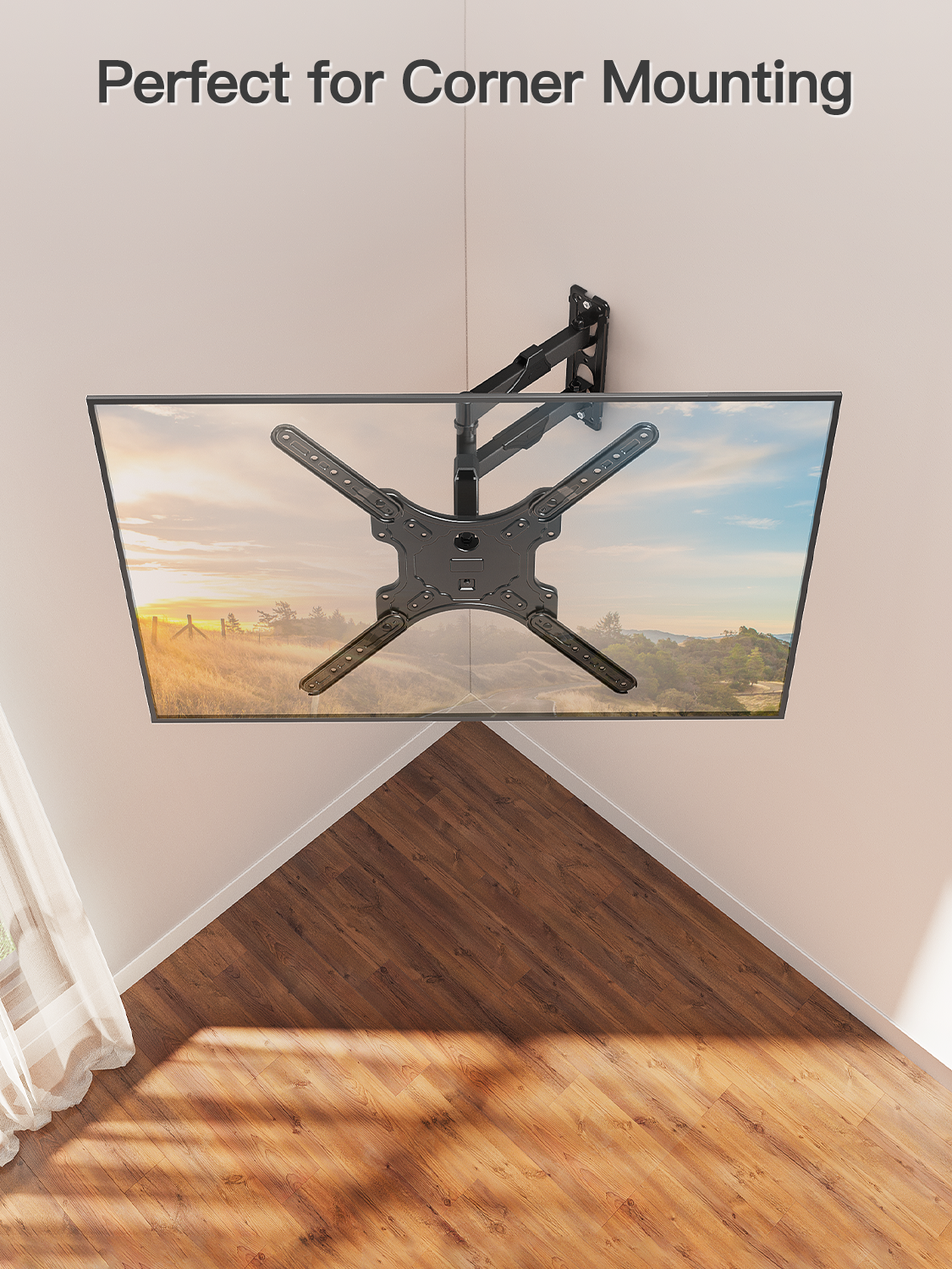 HOMOUNT TV Wall Mount for Most 26-60 Inch TVs, Swivel and Tilt Full Motion TV Mount with Single Stud, Wall Mount Bracket Max VESA 400x400mm, Holds up to 77 lbs
