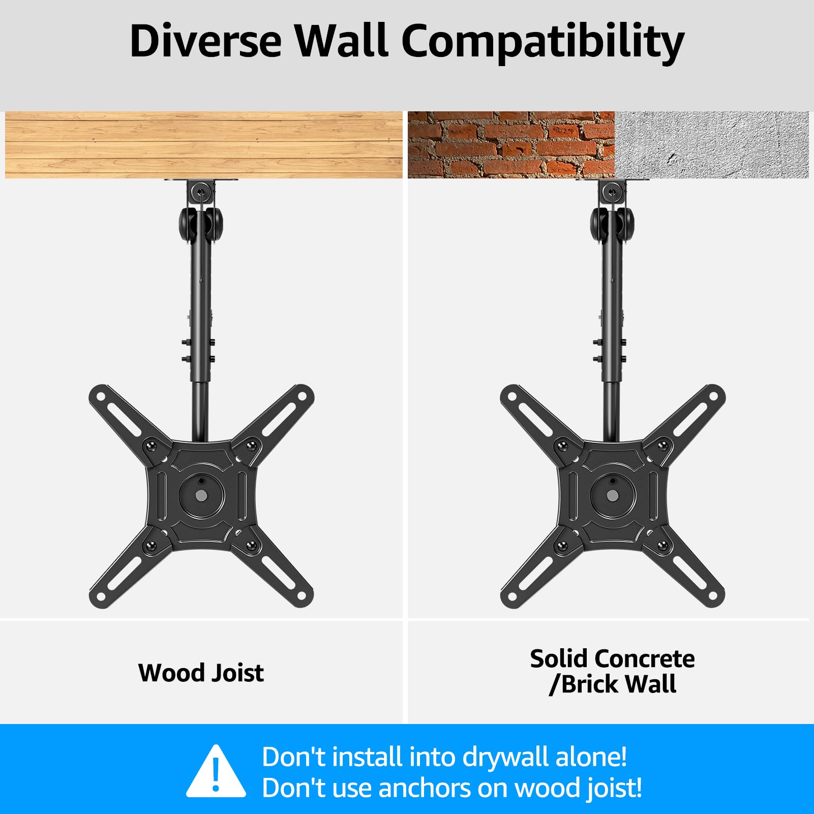 HOMOUNT Ceiling TV Mount for Most 14-40 Inch TVs, Height Adjustable Full Motion Hanging TV Wall Mount Bracket, Max VESA 200x200mm, up to 22 Lbs