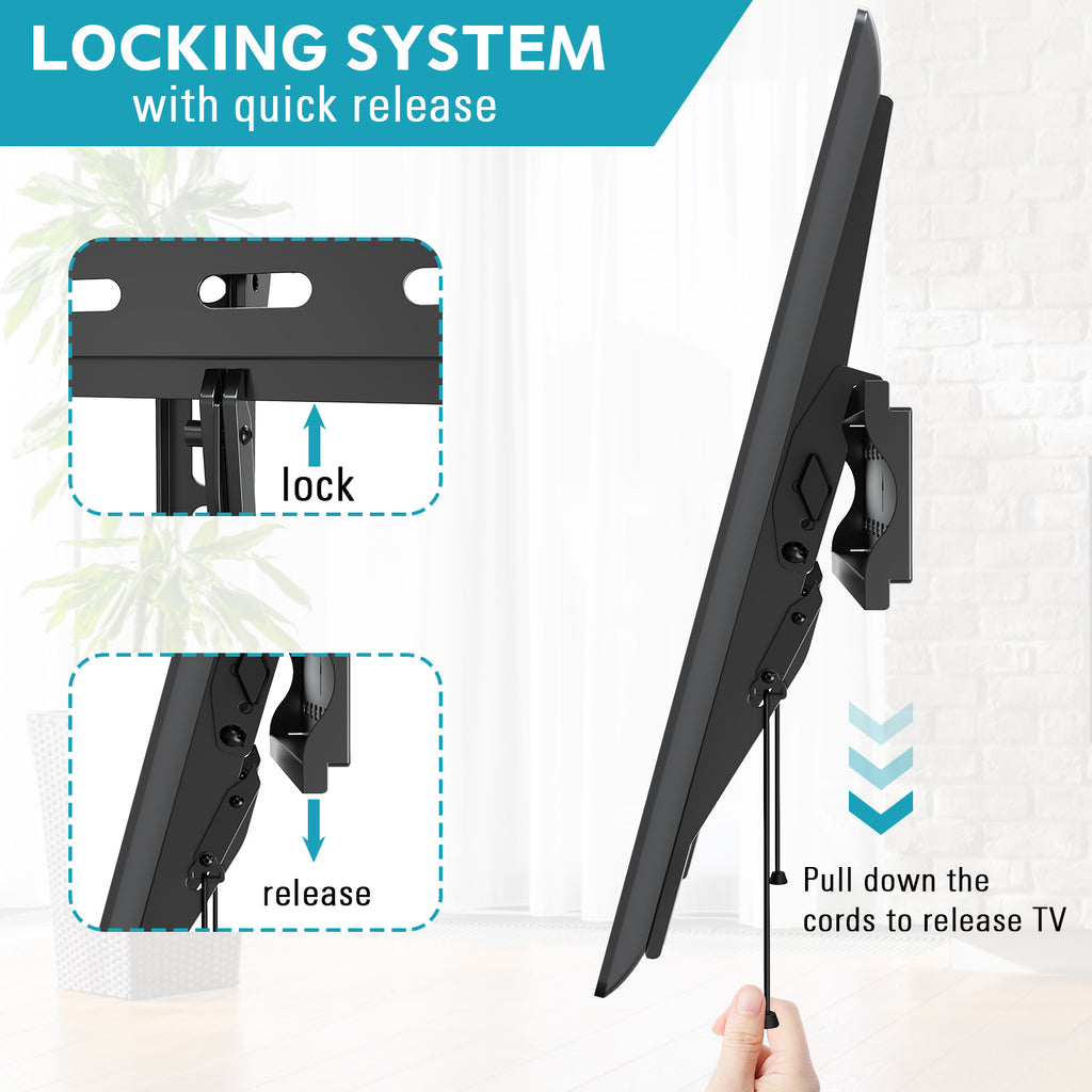 HOMOUNT UL Listed TV Wall Mount, Tilting TV Bracket for MoHOMOUNT UL Lst 26"-60" LED LCD OLED Flat/Curved TVs, Low Profile TV Mount Save Spacing, Fits 12" to 16" Stud, Max VESA 400x400mm up to 99 LBS