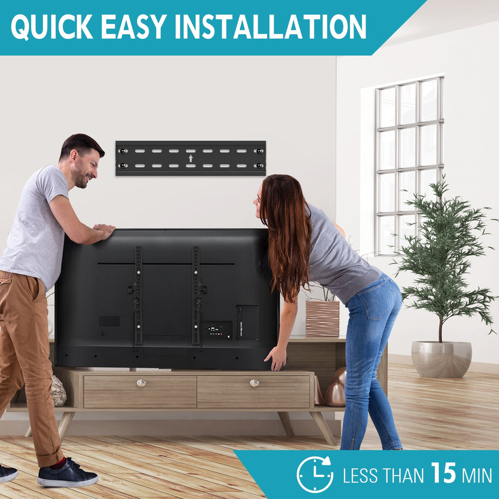 HOMOUNT UL Listed TV Wall Mount, Tilting TV Bracket for MoHOMOUNT UL Lst 26"-60" LED LCD OLED Flat/Curved TVs, Low Profile TV Mount Save Spacing, Fits 12" to 16" Stud, Max VESA 400x400mm up to 99 LBS