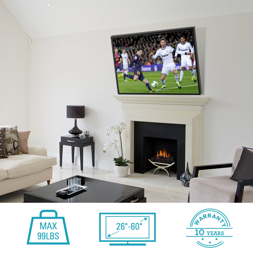 HOMOUNT UL Listed TV Wall Mount, Tilting TV Bracket for MoHOMOUNT UL Lst 26"-60" LED LCD OLED Flat/Curved TVs, Low Profile TV Mount Save Spacing, Fits 12" to 16" Stud, Max VESA 400x400mm up to 99 LBS