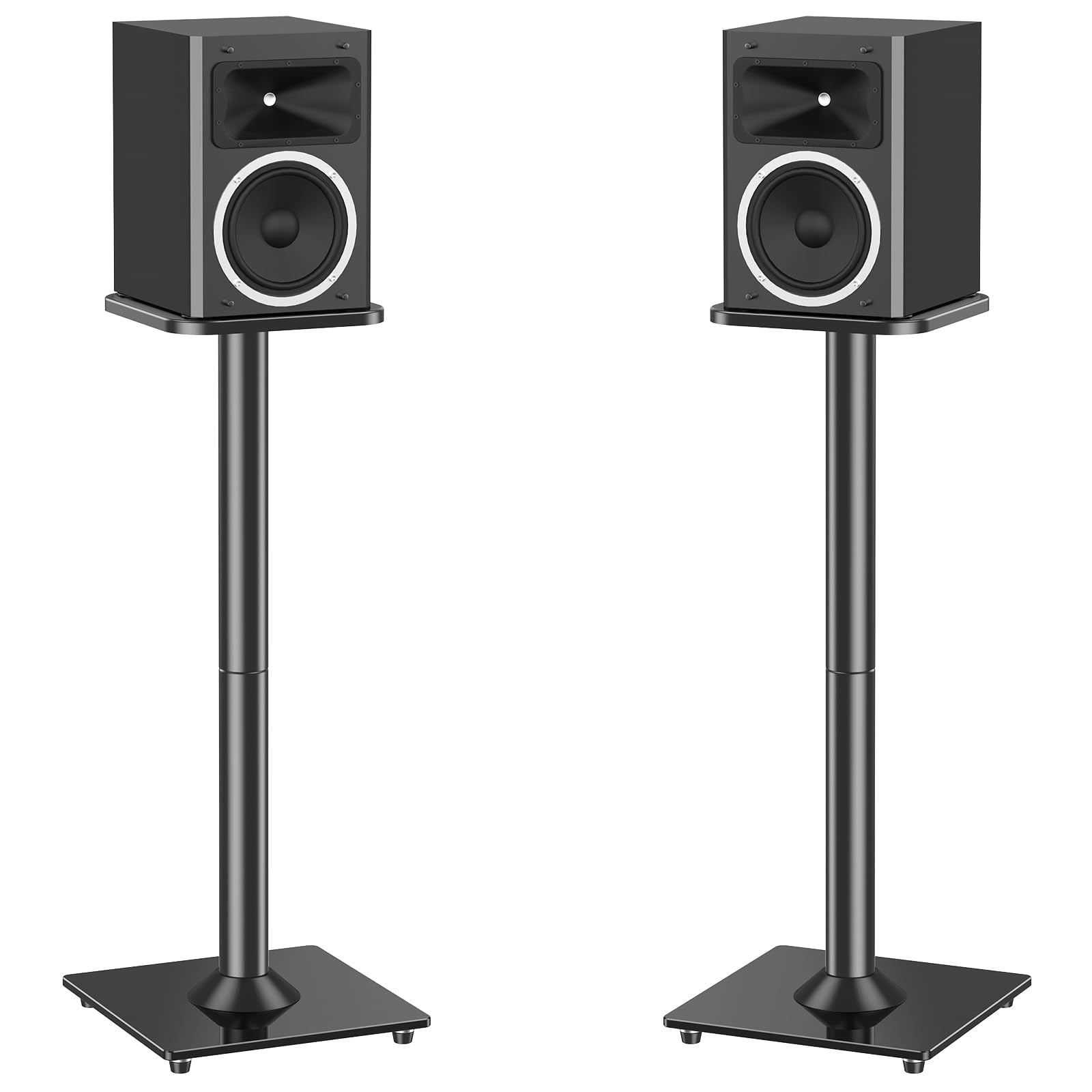 HOMOUNT Floor Speaker Stands, 31" Height Satellite & Bookshelf Speaker Stands, Floorstanding Shelf Speaker Stand, 1 Pair, Each Hold Up to 22lbs