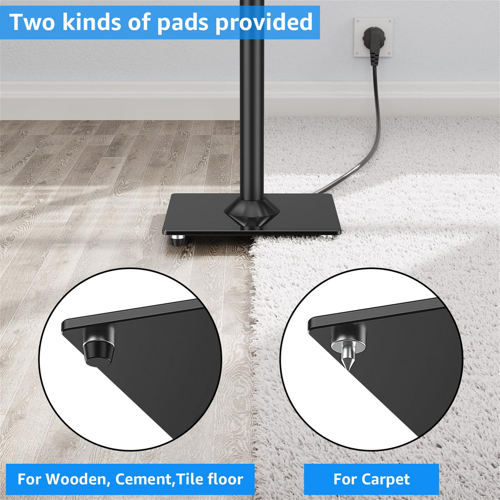 HOMOUNT Floor Speaker Stands, 31" Height Satellite & Bookshelf Speaker Stands, Floorstanding Shelf Speaker Stand, 1 Pair, Each Hold Up to 22lbs