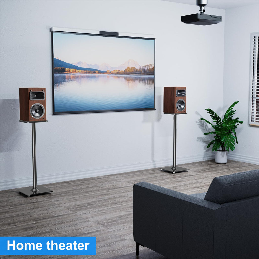 HOMOUNT Floor Speaker Stands, 31" Height Satellite & Bookshelf Speaker Stands, Floorstanding Shelf Speaker Stand, 1 Pair, Each Hold Up to 22lbs